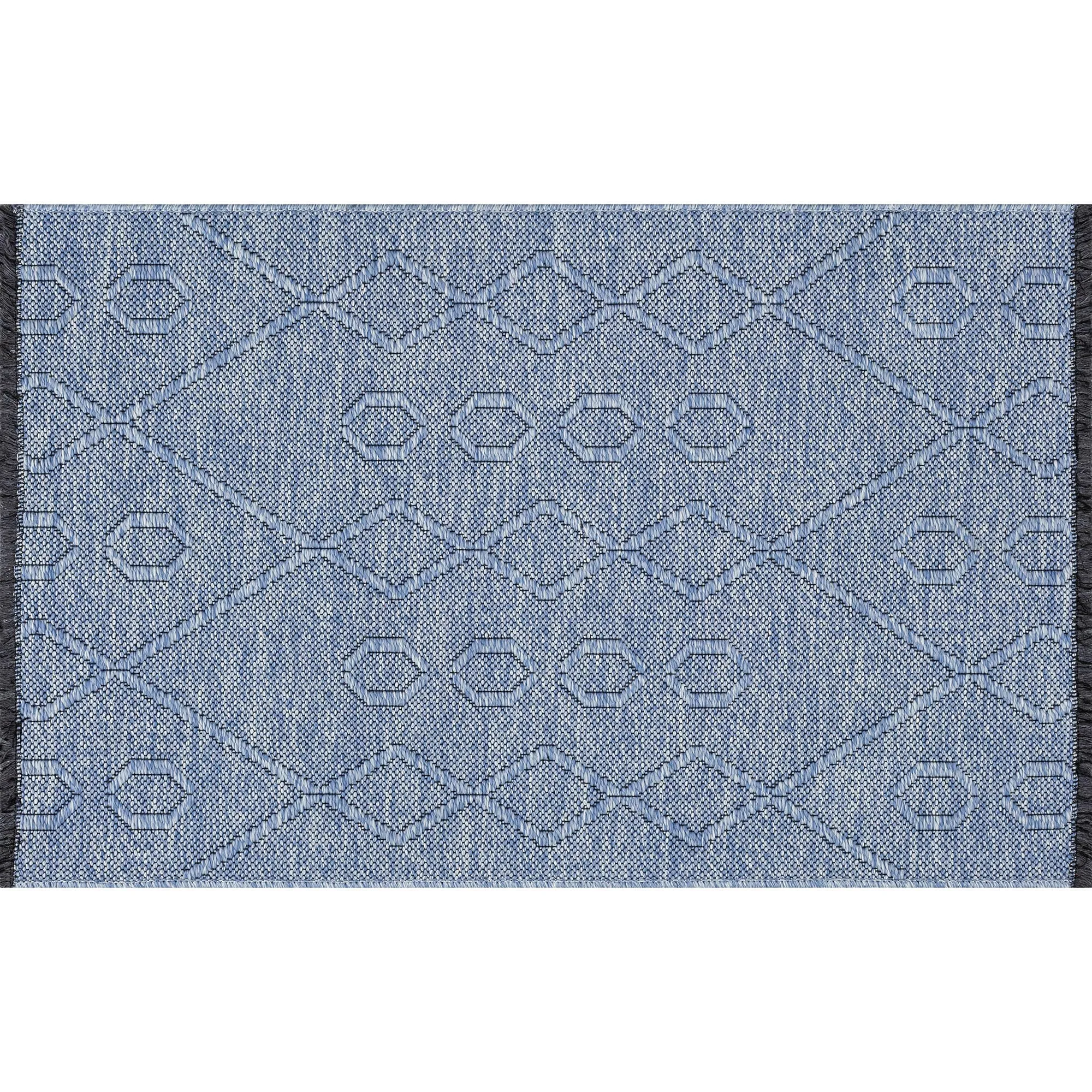 Alameda Solid Color Geometric Machine Washable Indoor Area Rug