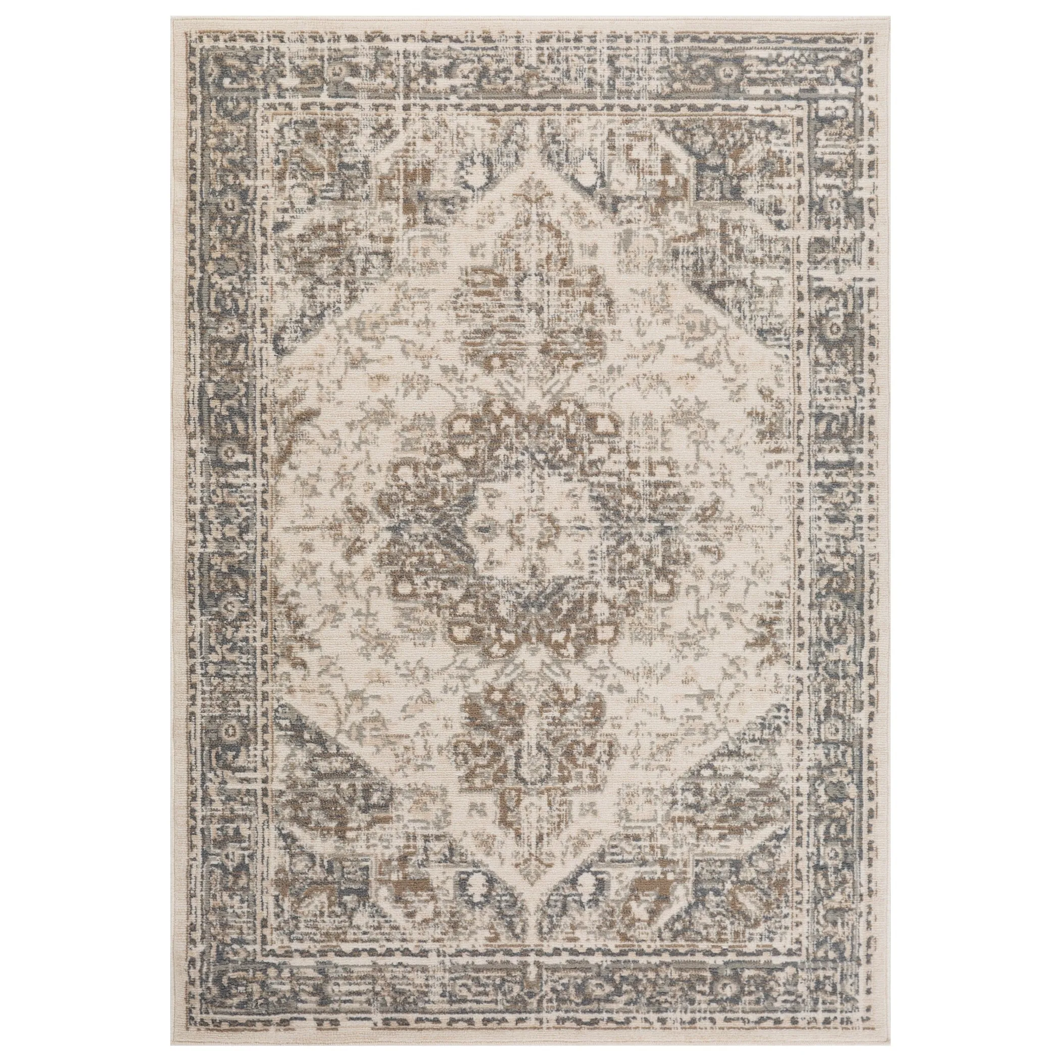 Alana Hashlei Light Beige Medallion Area Rug
