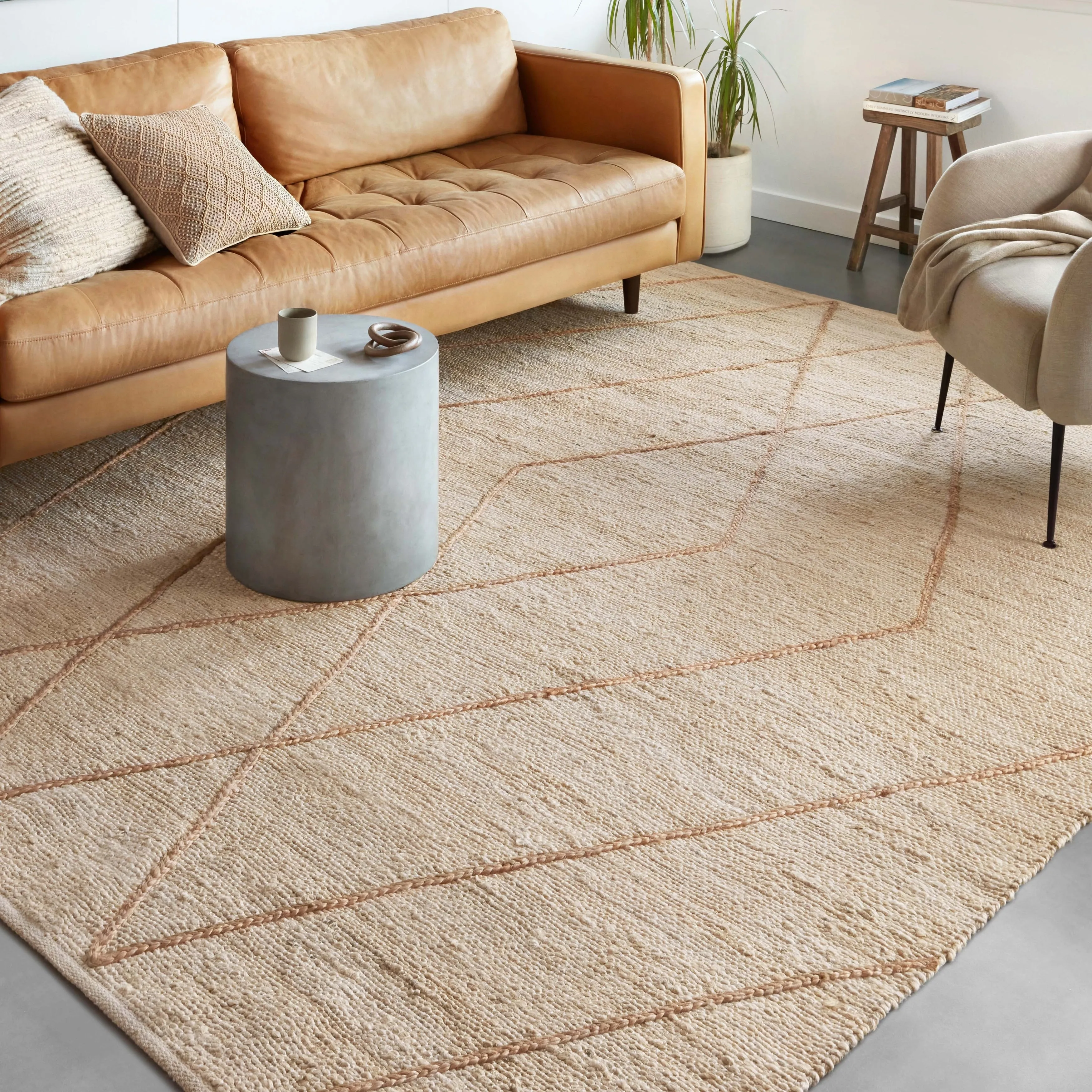 Alexander Home Daniela Diamond Jute Hand Woven Area Rug