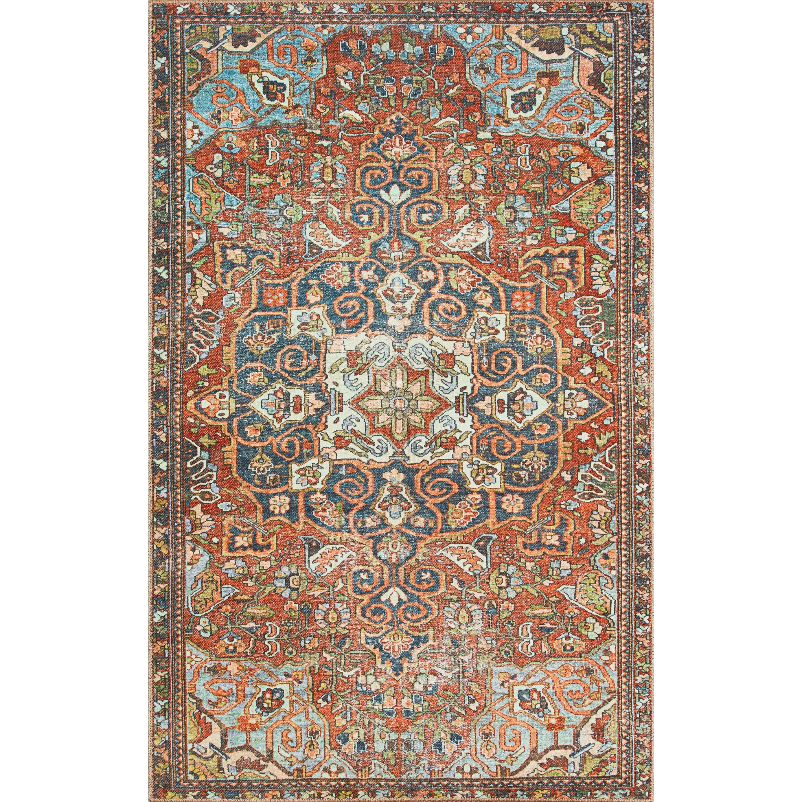 Alexander Home Dhanya Medallion Oriental Distressed Area Rug