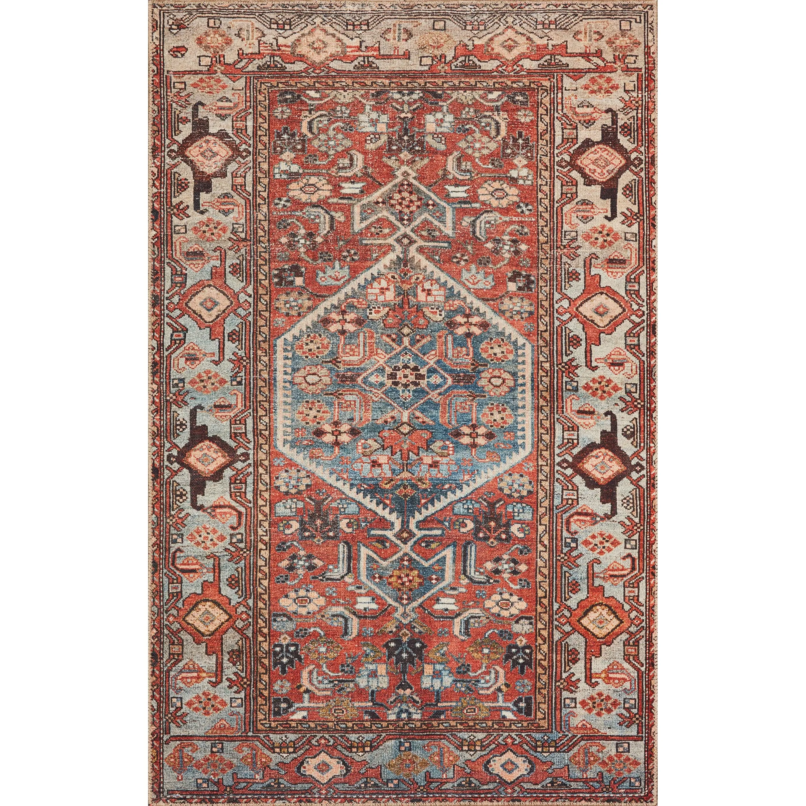 Alexander Home Dhanya Traditional Distressed Printed Area Rug