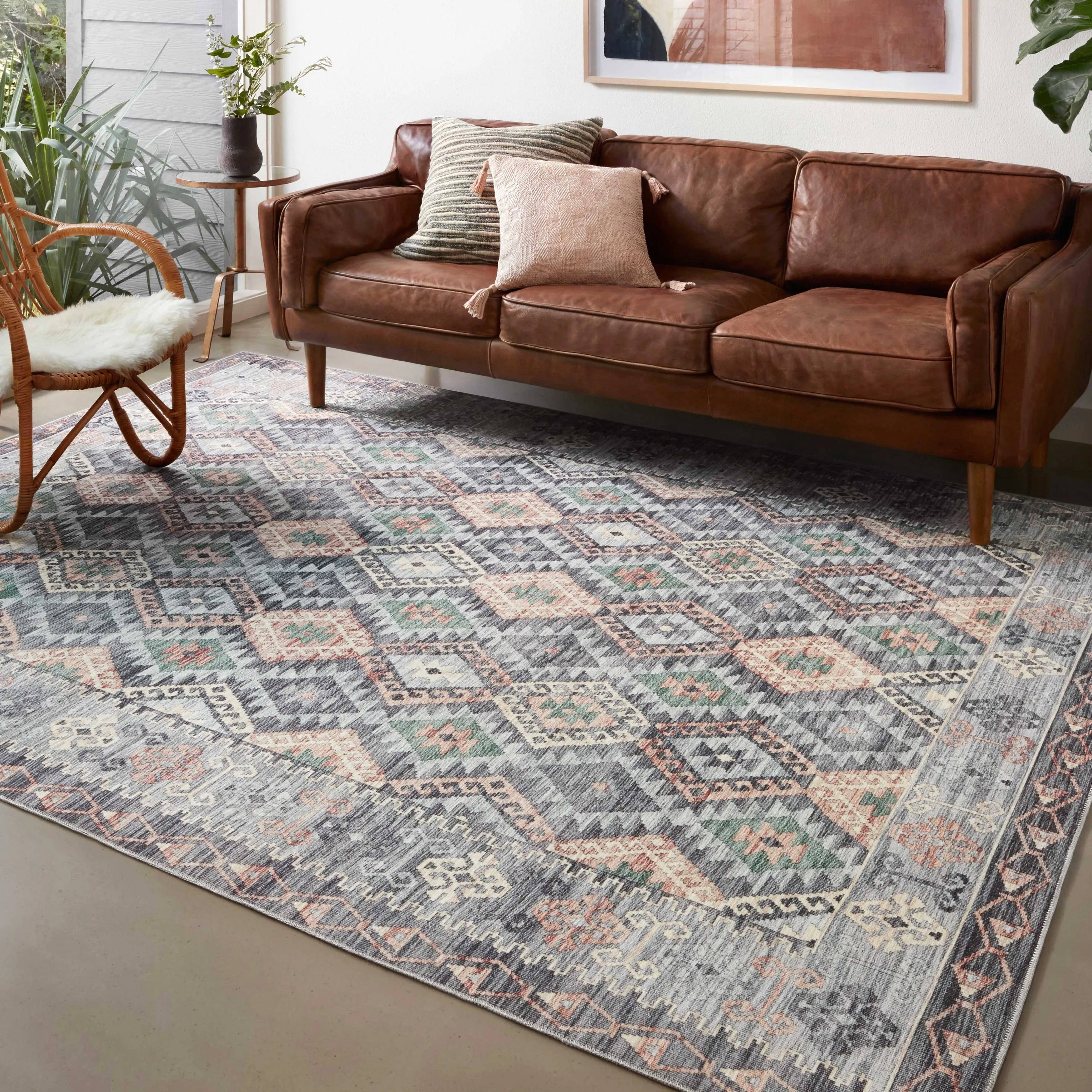 Alexander Home Escalante Southwestern Diamond Area Rug