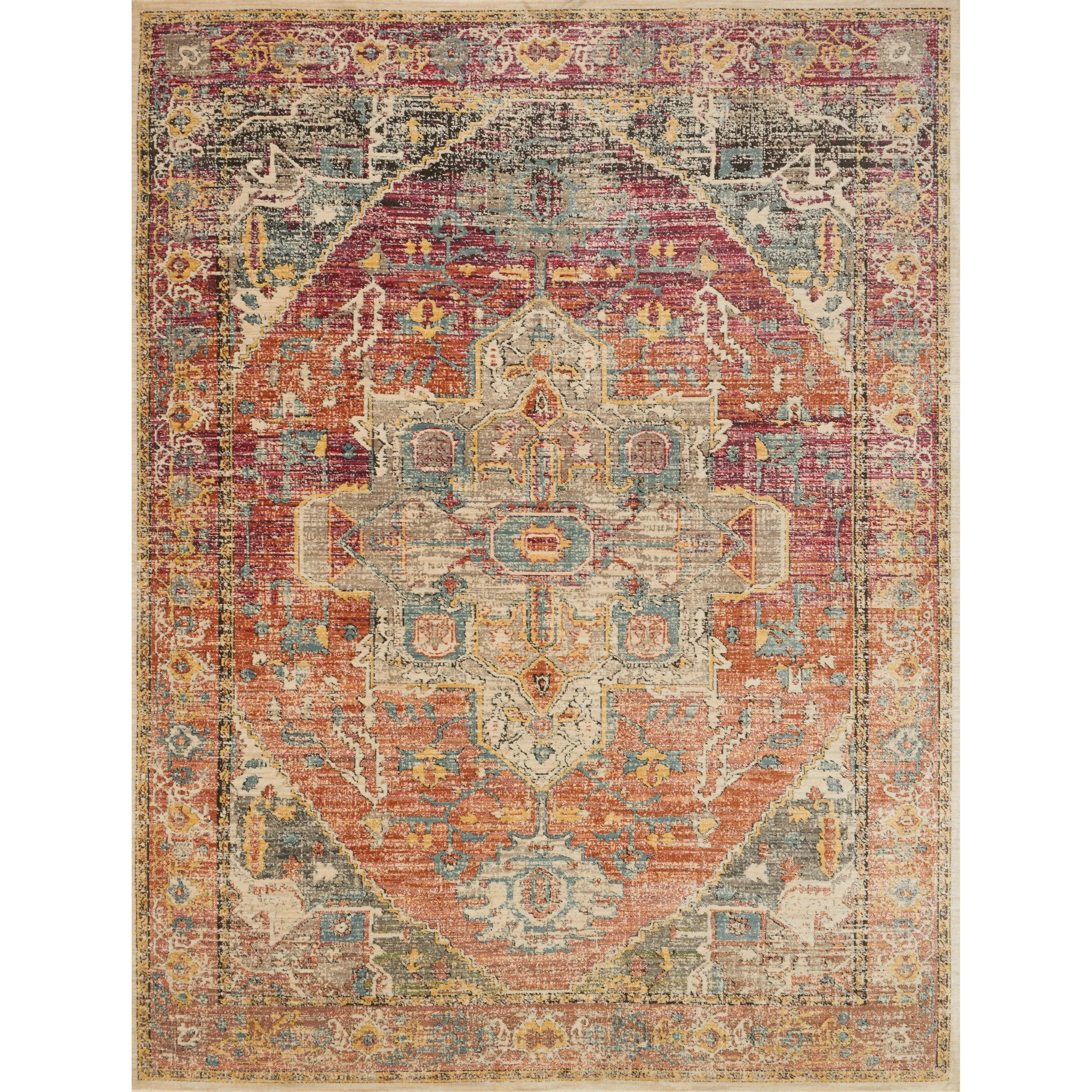 Alexander Home Genova Distressed Medallion Area Rug