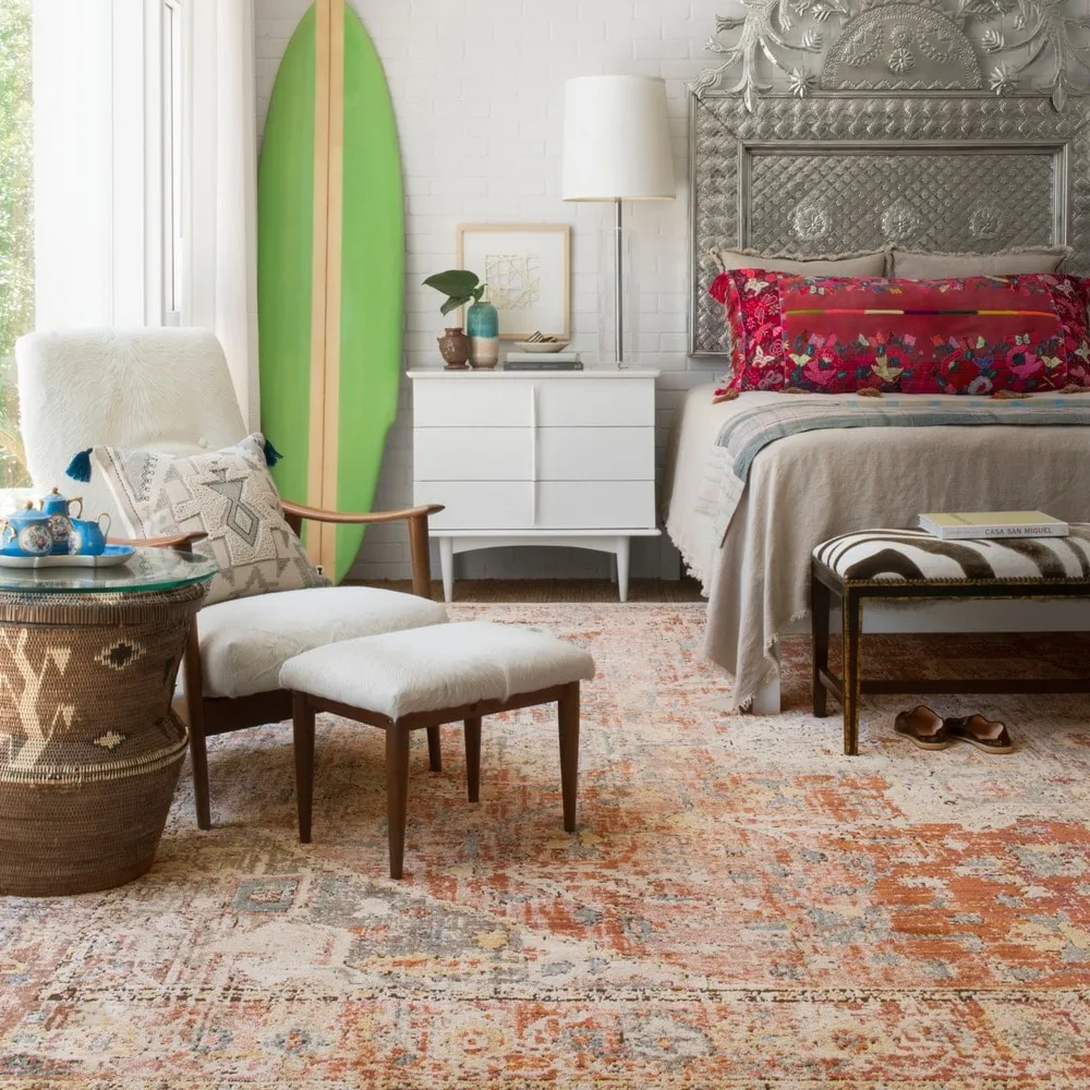 Alexander Home Genova Distressed Medallion Area Rug