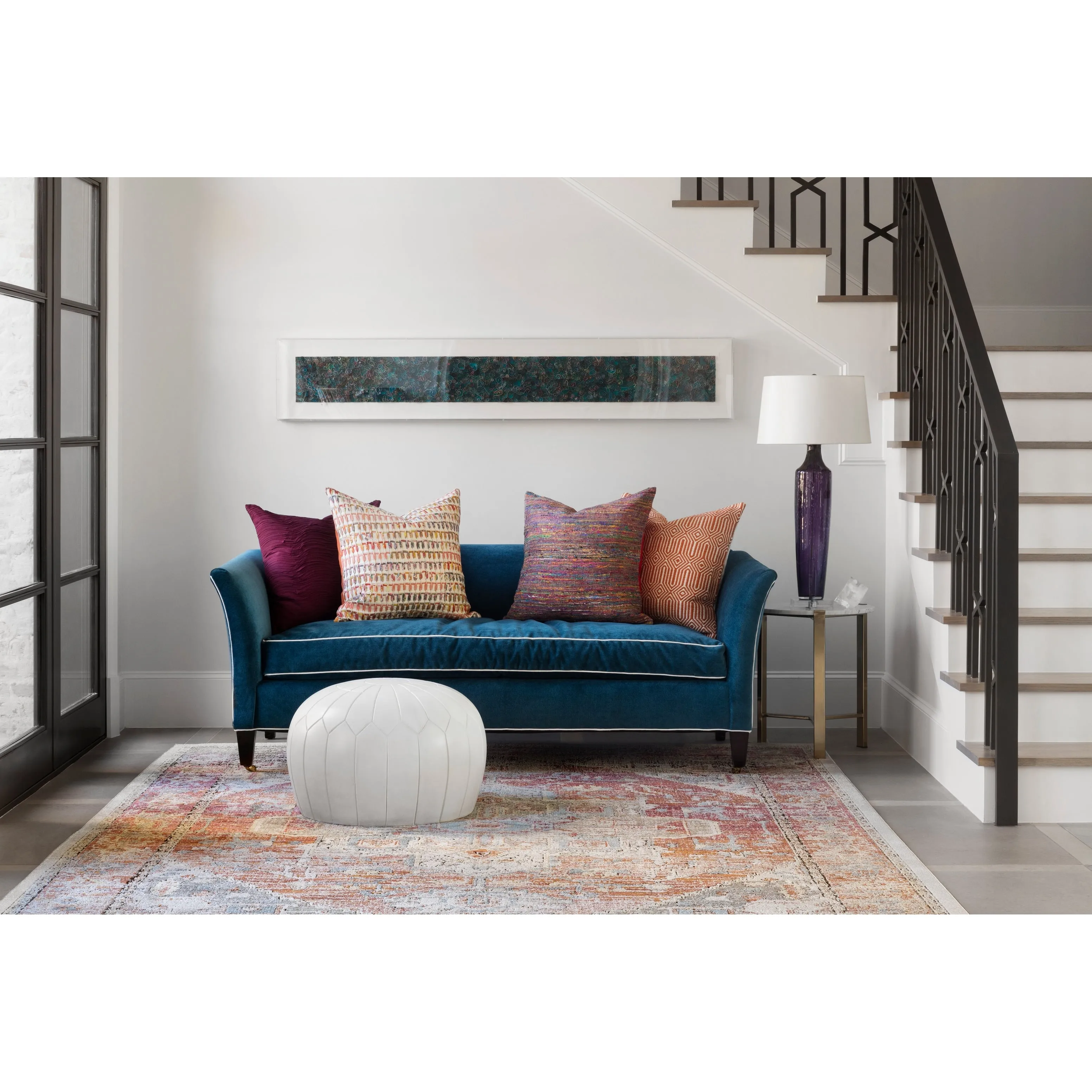Alexander Home Genova Distressed Medallion Area Rug