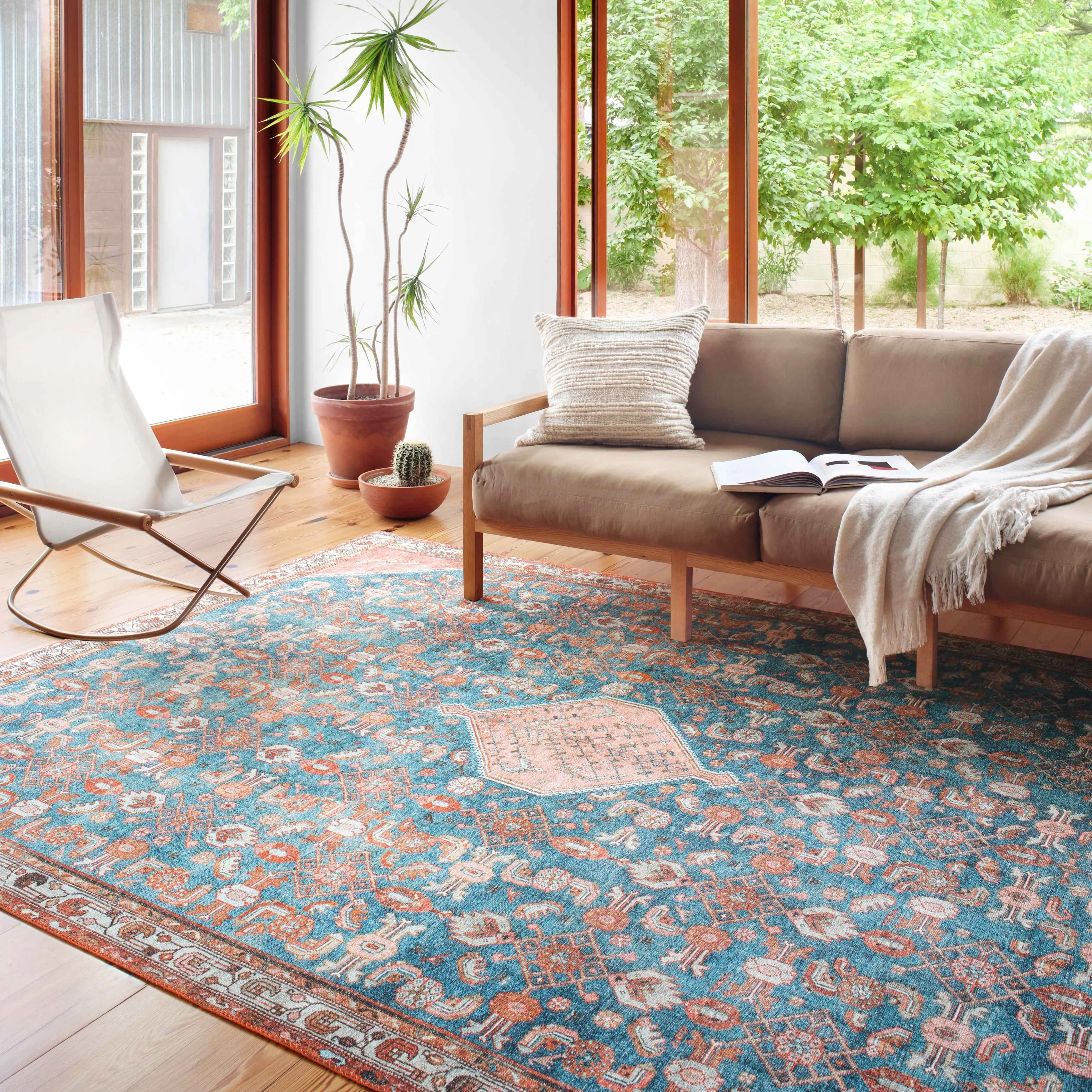 Alexander Home Isabelle Boho Vintage Botanical Printed Area Rug