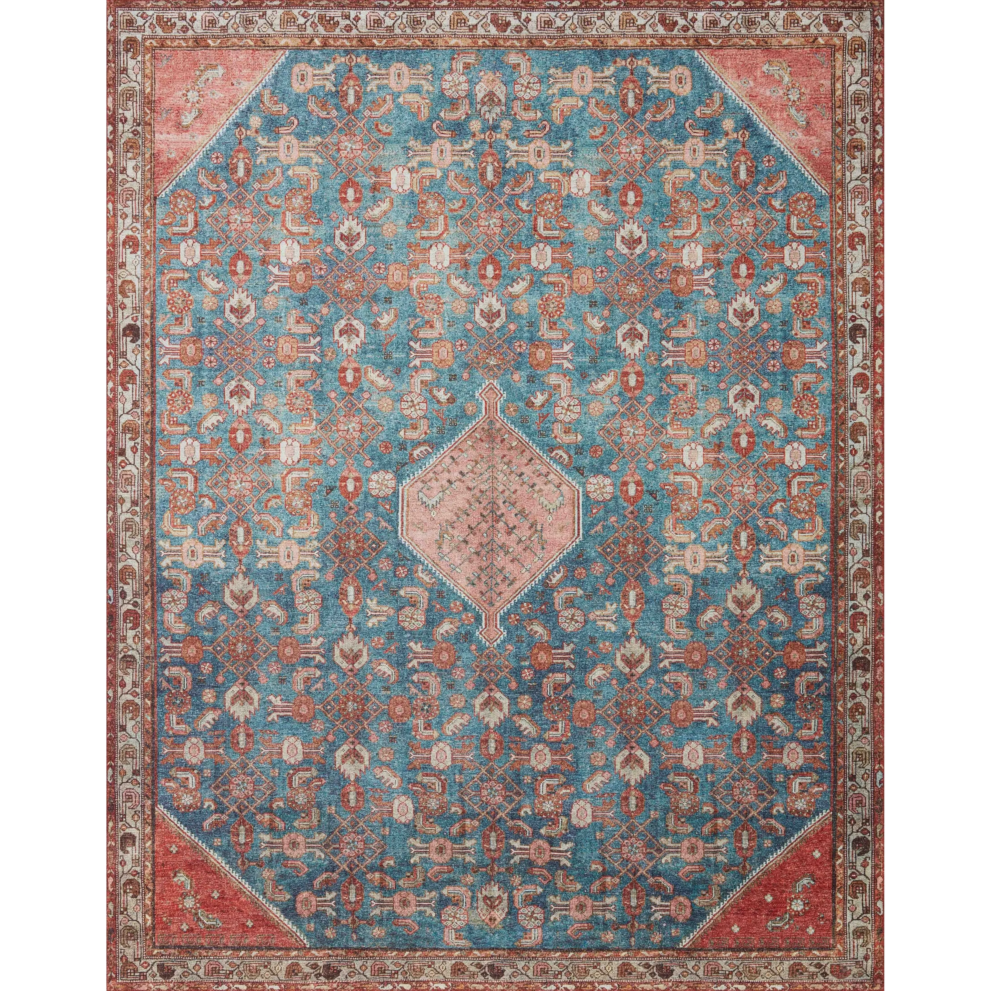 Alexander Home Isabelle Boho Vintage Botanical Printed Area Rug