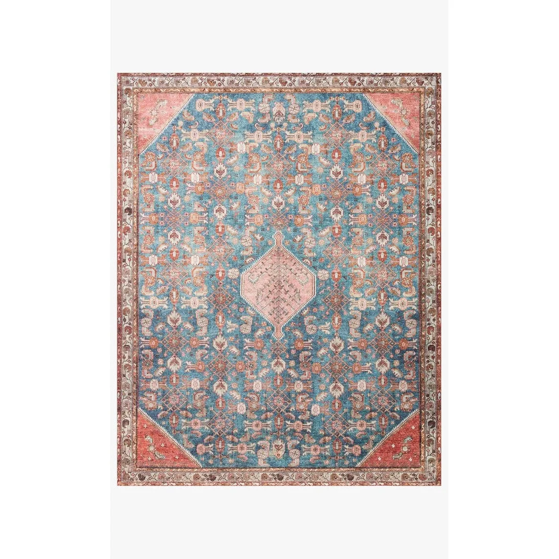 Alexander Home Isabelle Boho Vintage Botanical Printed Area Rug
