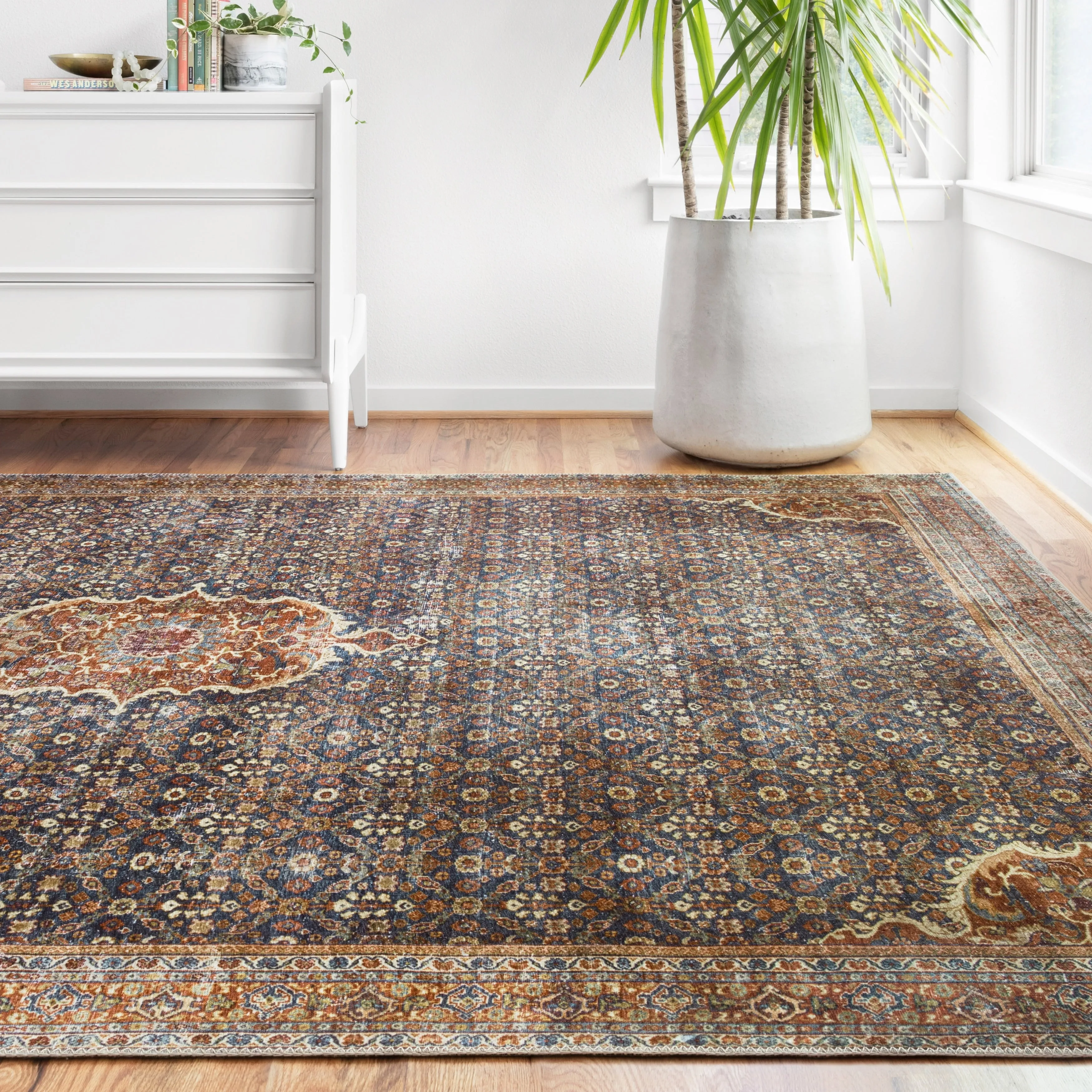 Alexander Home Isabelle Traditional Vintage Border Printed Area Rug
