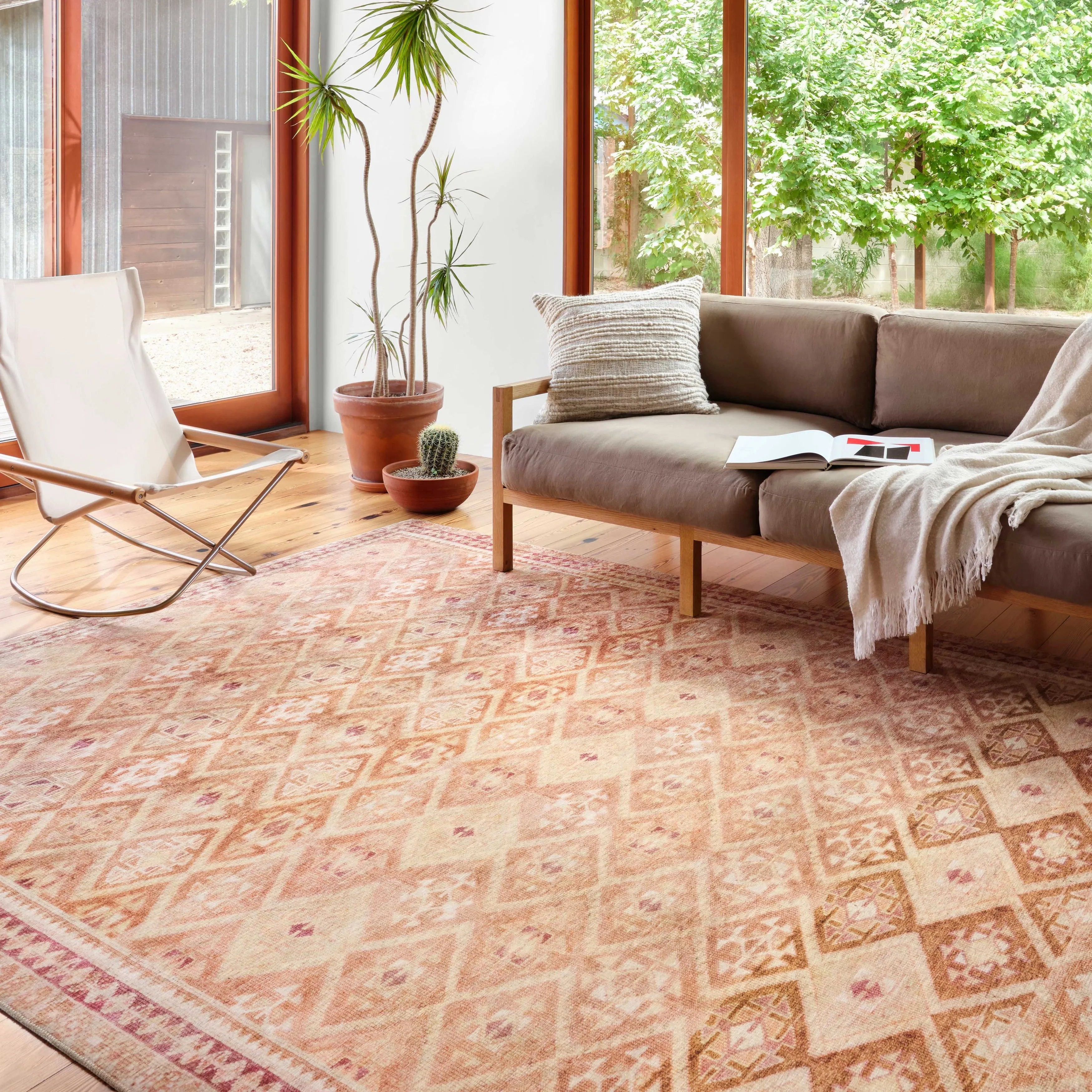 Alexander Home Isabelle Vintage Boho Diamond Area Rug