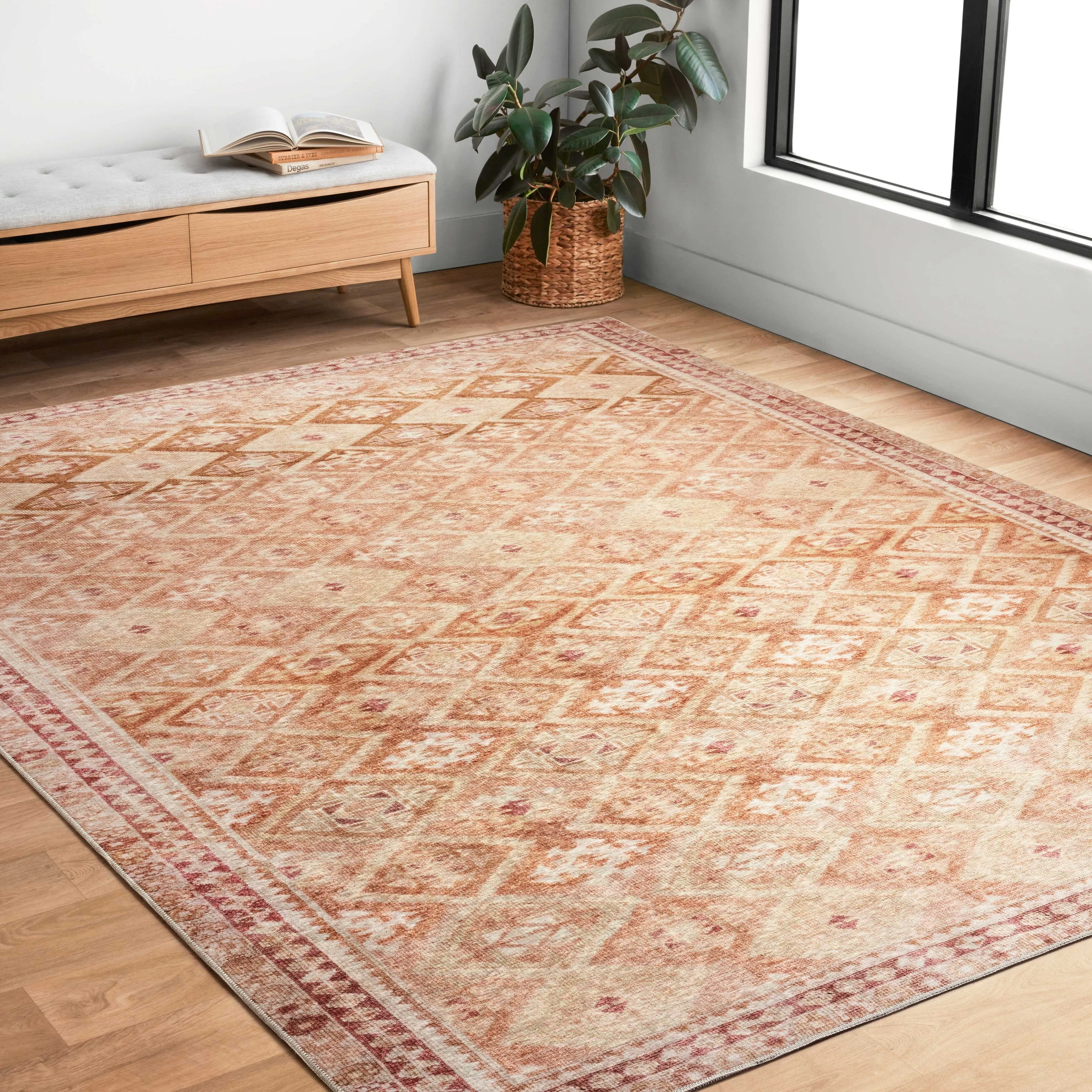 Alexander Home Isabelle Vintage Boho Diamond Area Rug