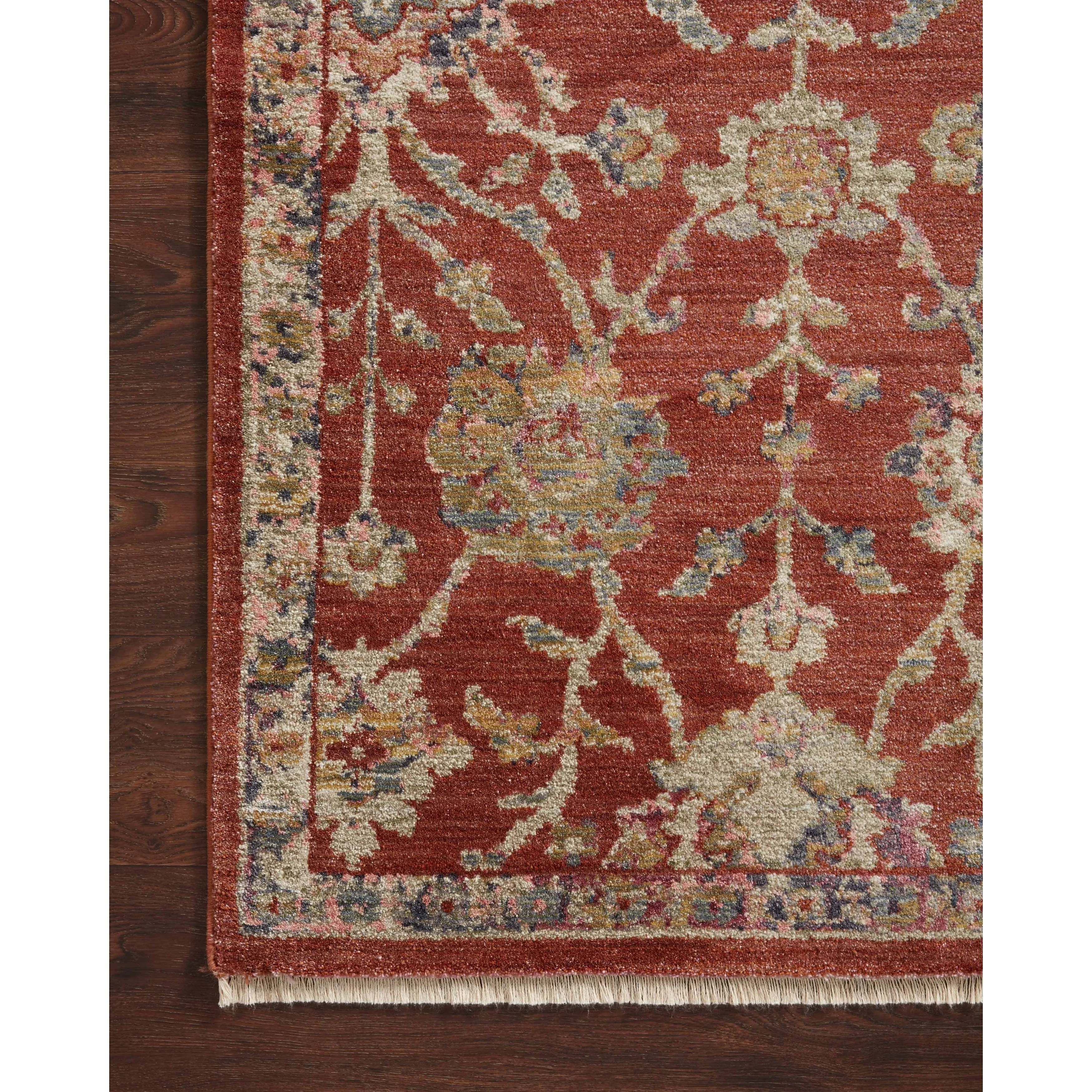 Alexander Home Jewel Fringed Floral Vintage Area Rug