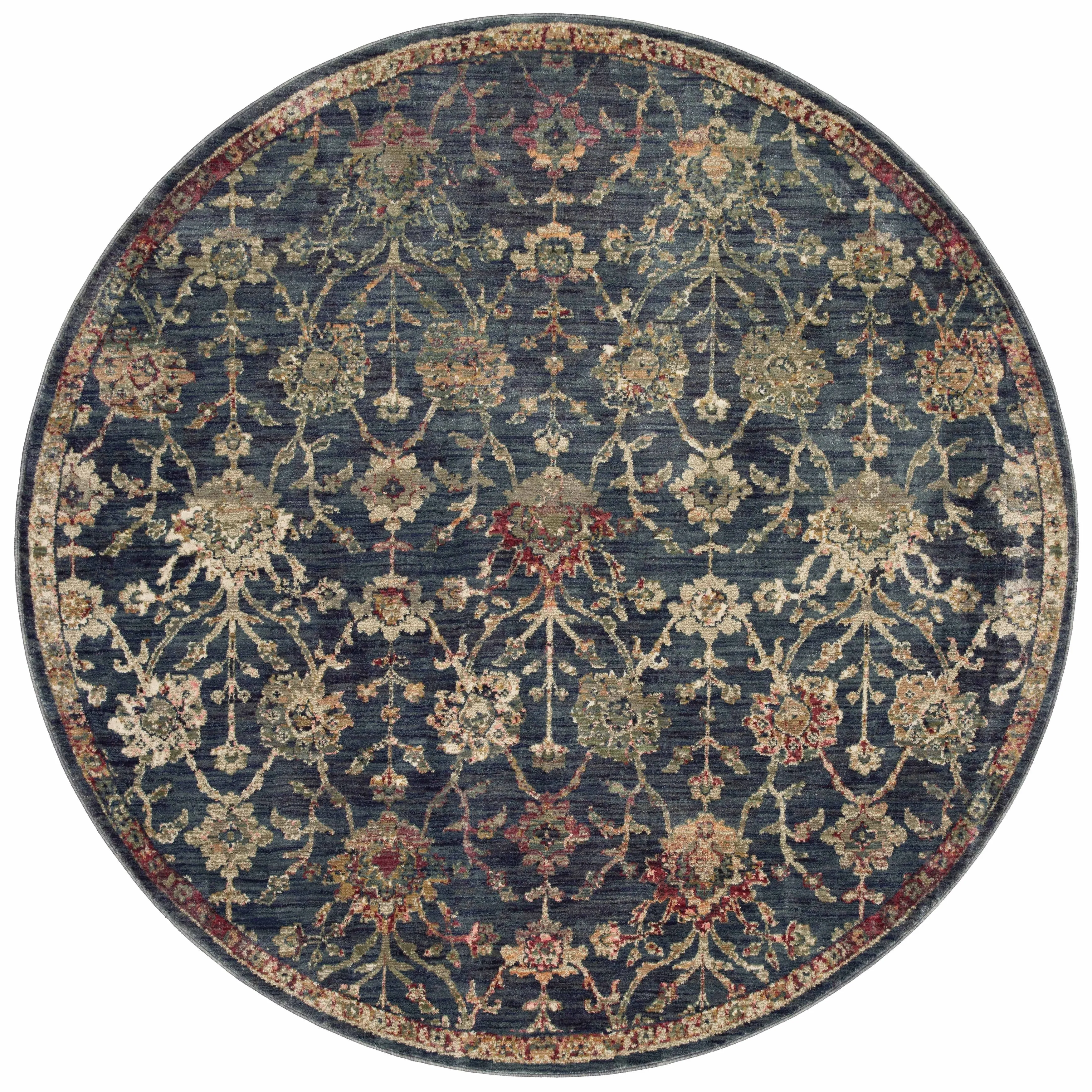Alexander Home Jewel Fringed Floral Vintage Area Rug