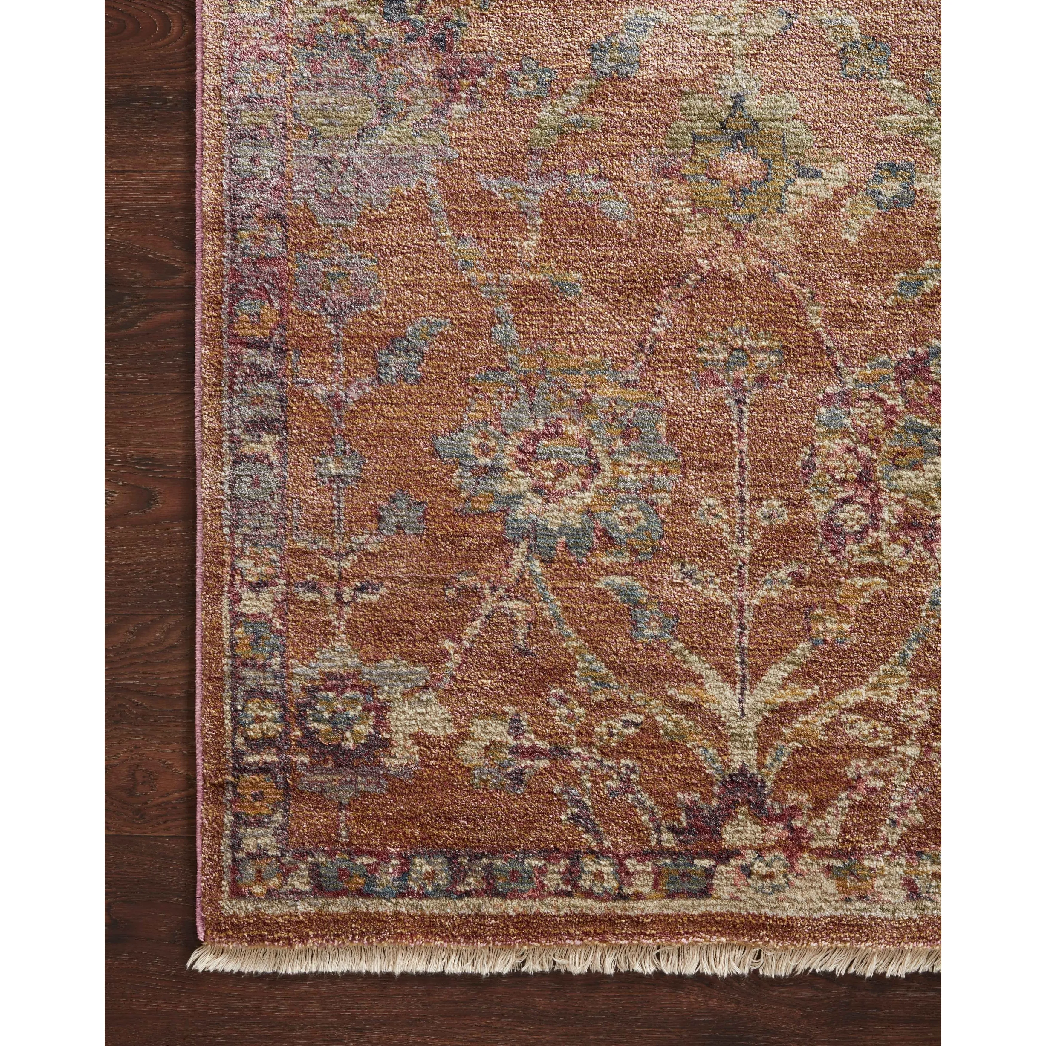 Alexander Home Jewel Fringed Floral Vintage Area Rug