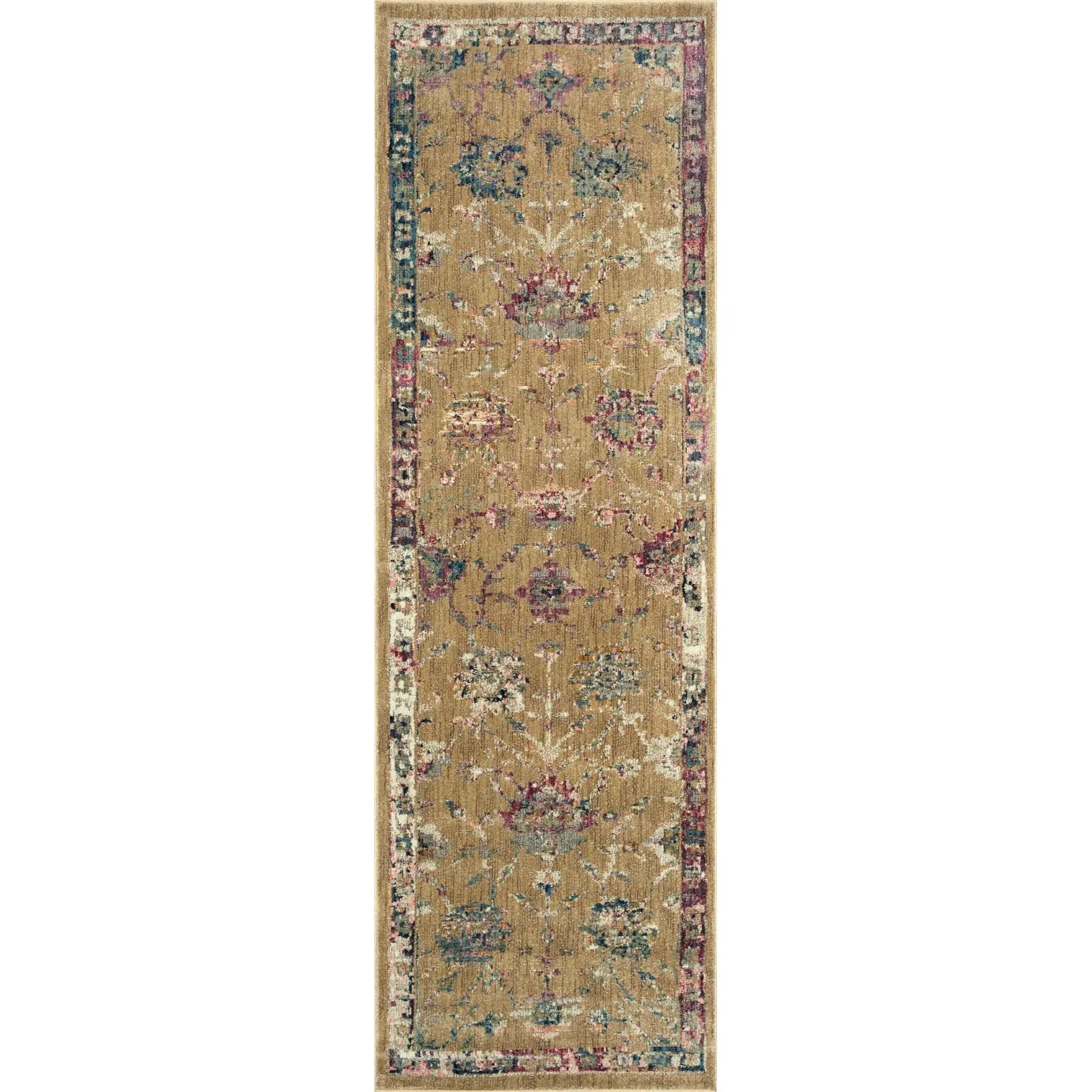 Alexander Home Jewel Fringed Floral Vintage Area Rug