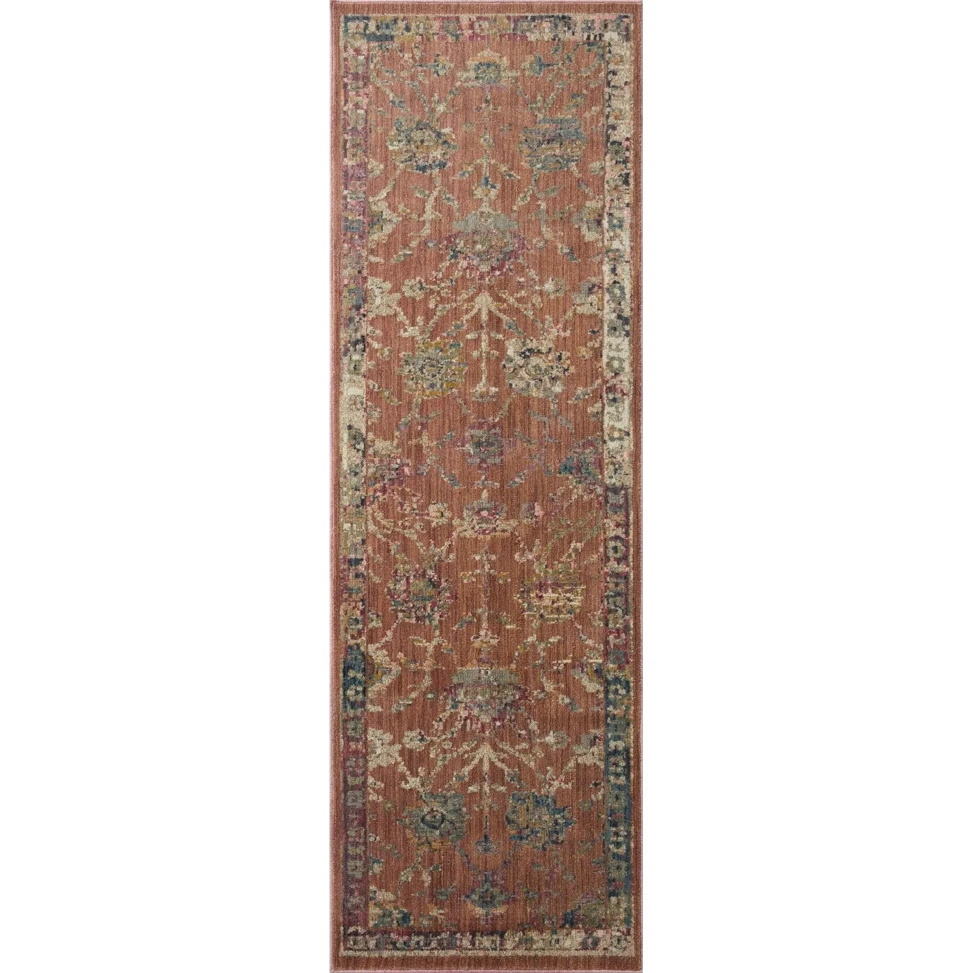 Alexander Home Jewel Fringed Floral Vintage Area Rug