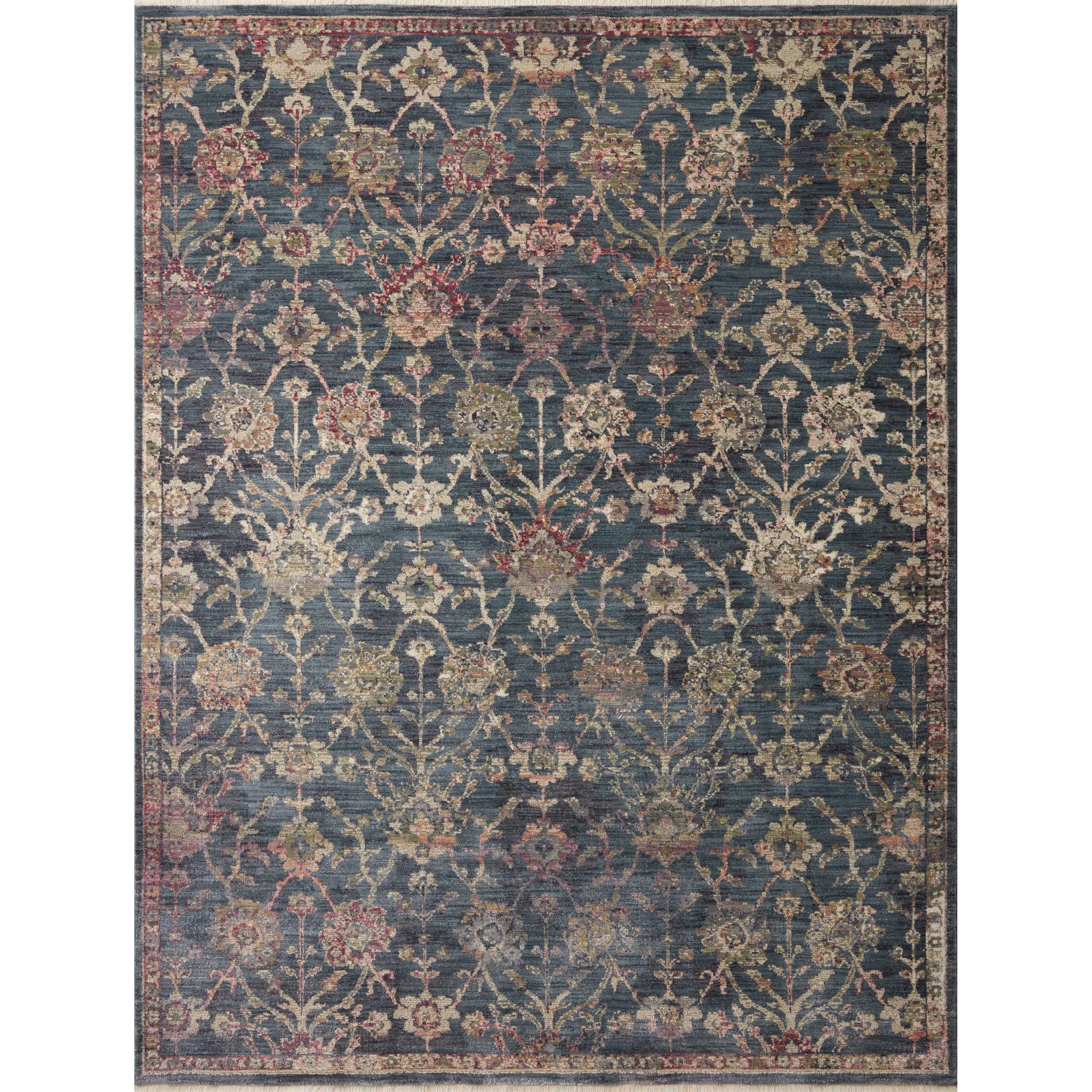 Alexander Home Jewel Fringed Floral Vintage Area Rug