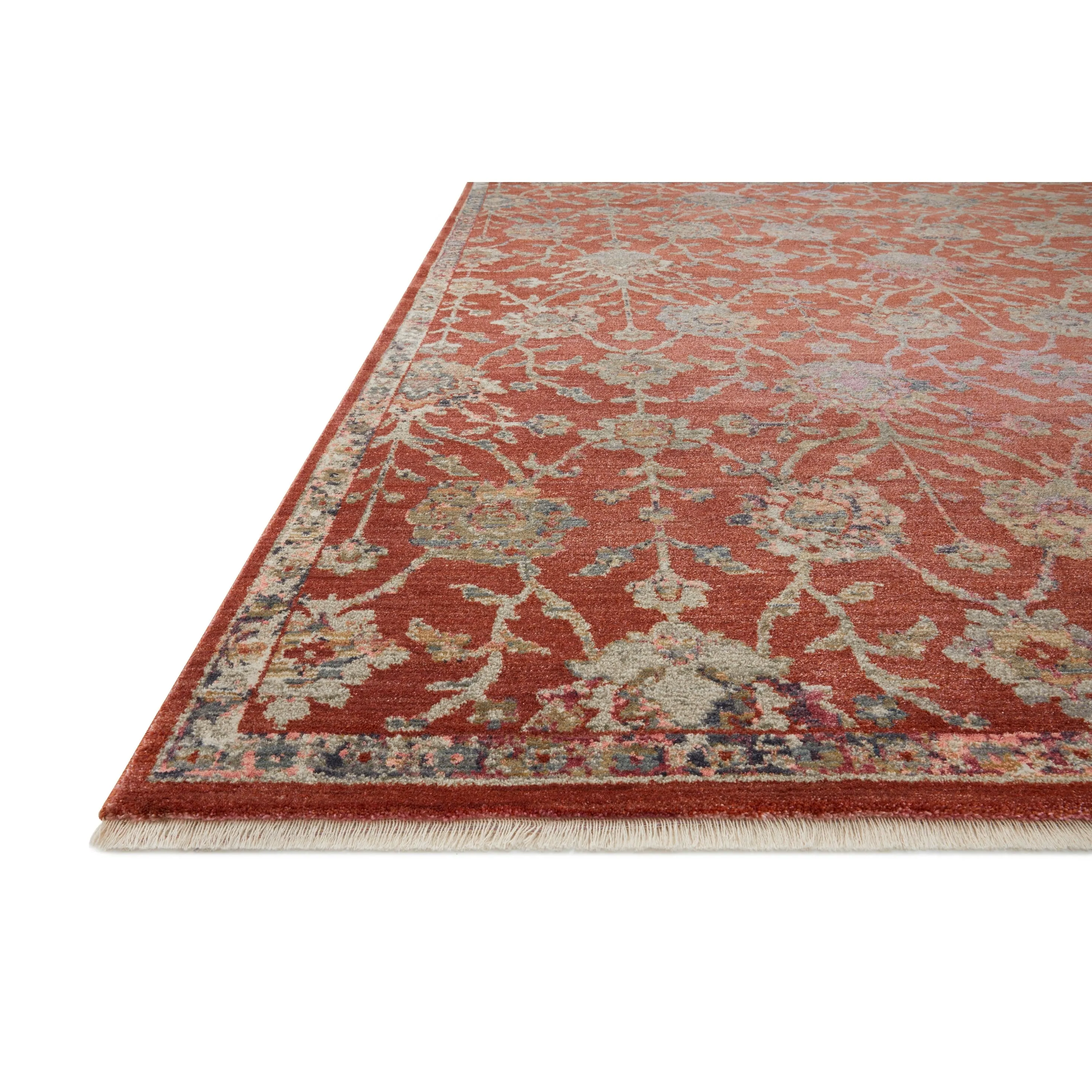 Alexander Home Jewel Fringed Floral Vintage Area Rug