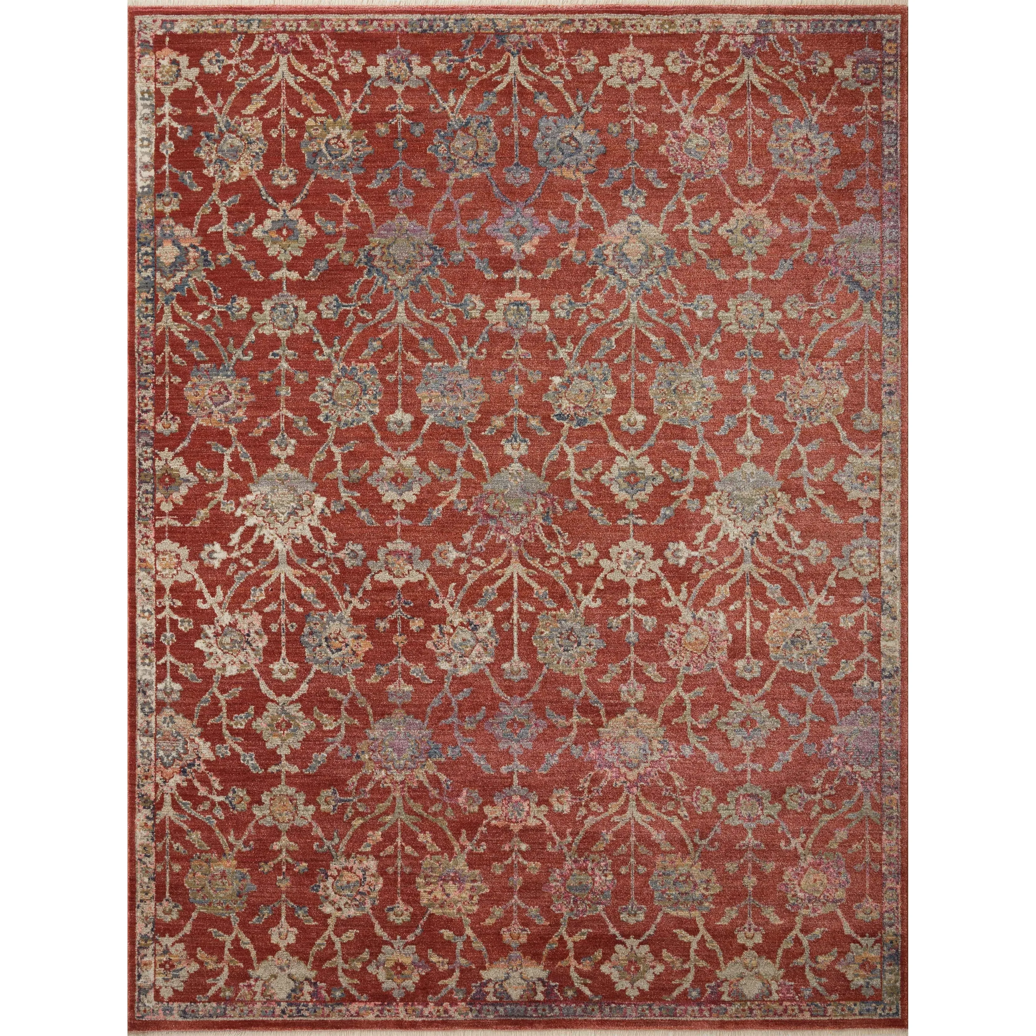 Alexander Home Jewel Fringed Floral Vintage Area Rug