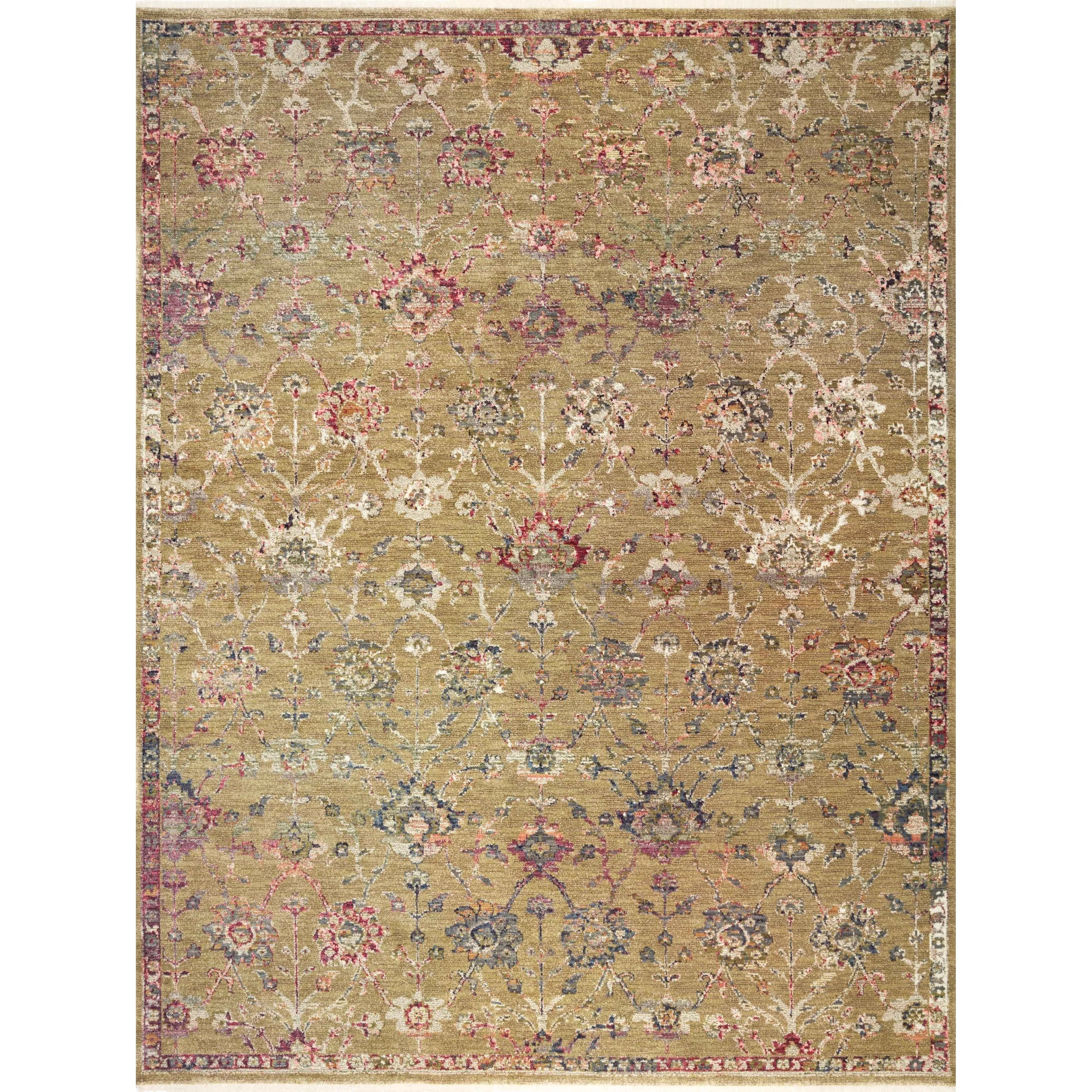 Alexander Home Jewel Fringed Floral Vintage Area Rug