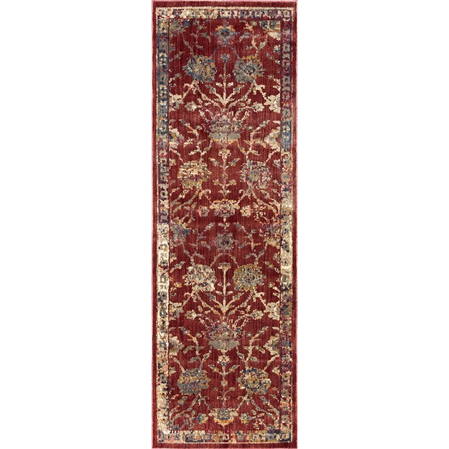 Alexander Home Jewel Fringed Floral Vintage Area Rug