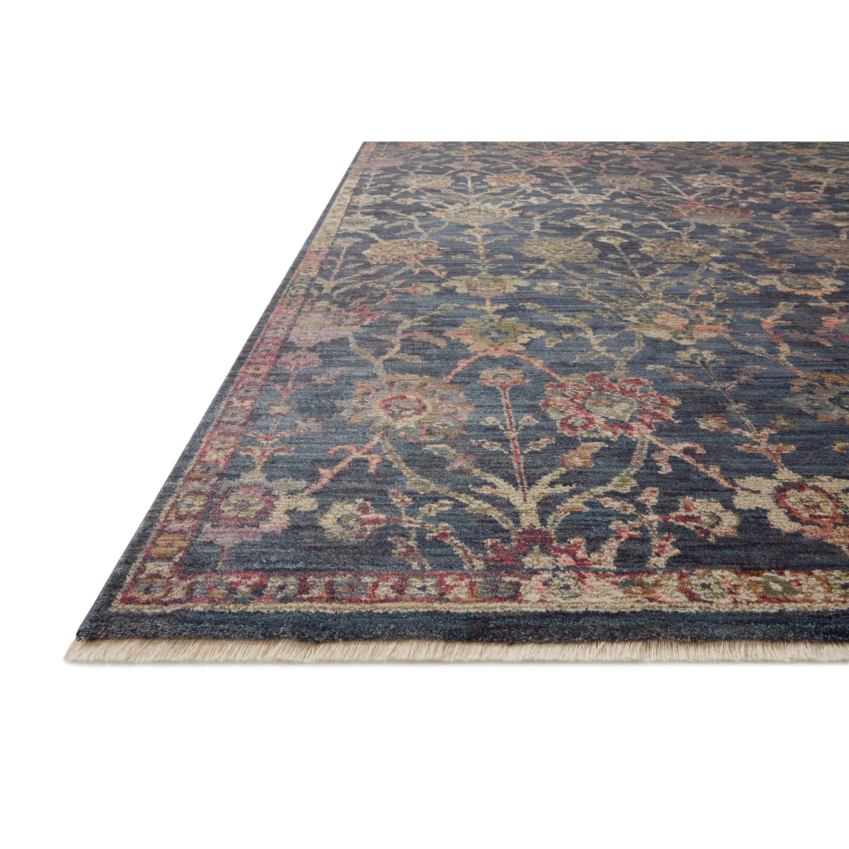 Alexander Home Jewel Fringed Floral Vintage Area Rug