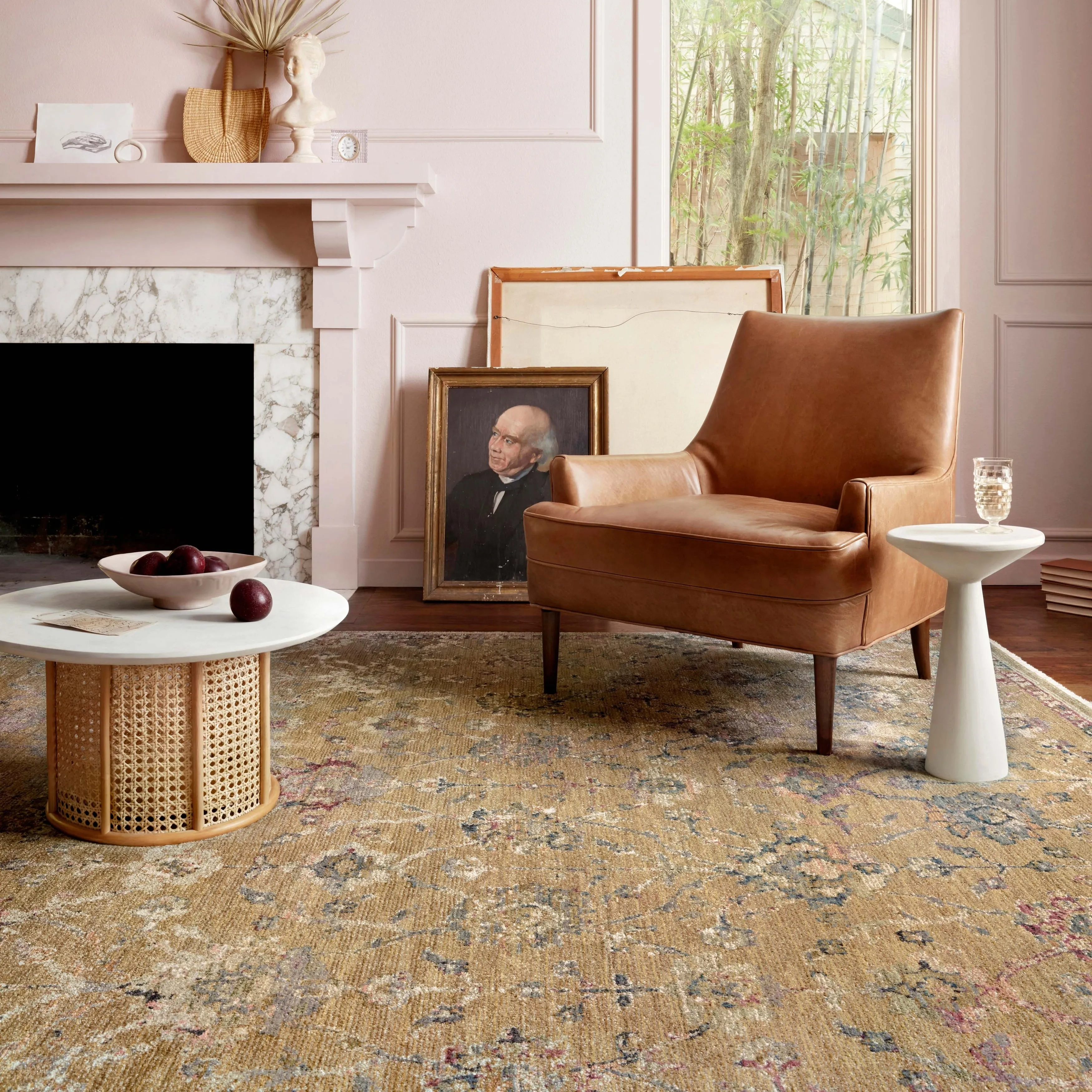 Alexander Home Jewel Fringed Floral Vintage Area Rug