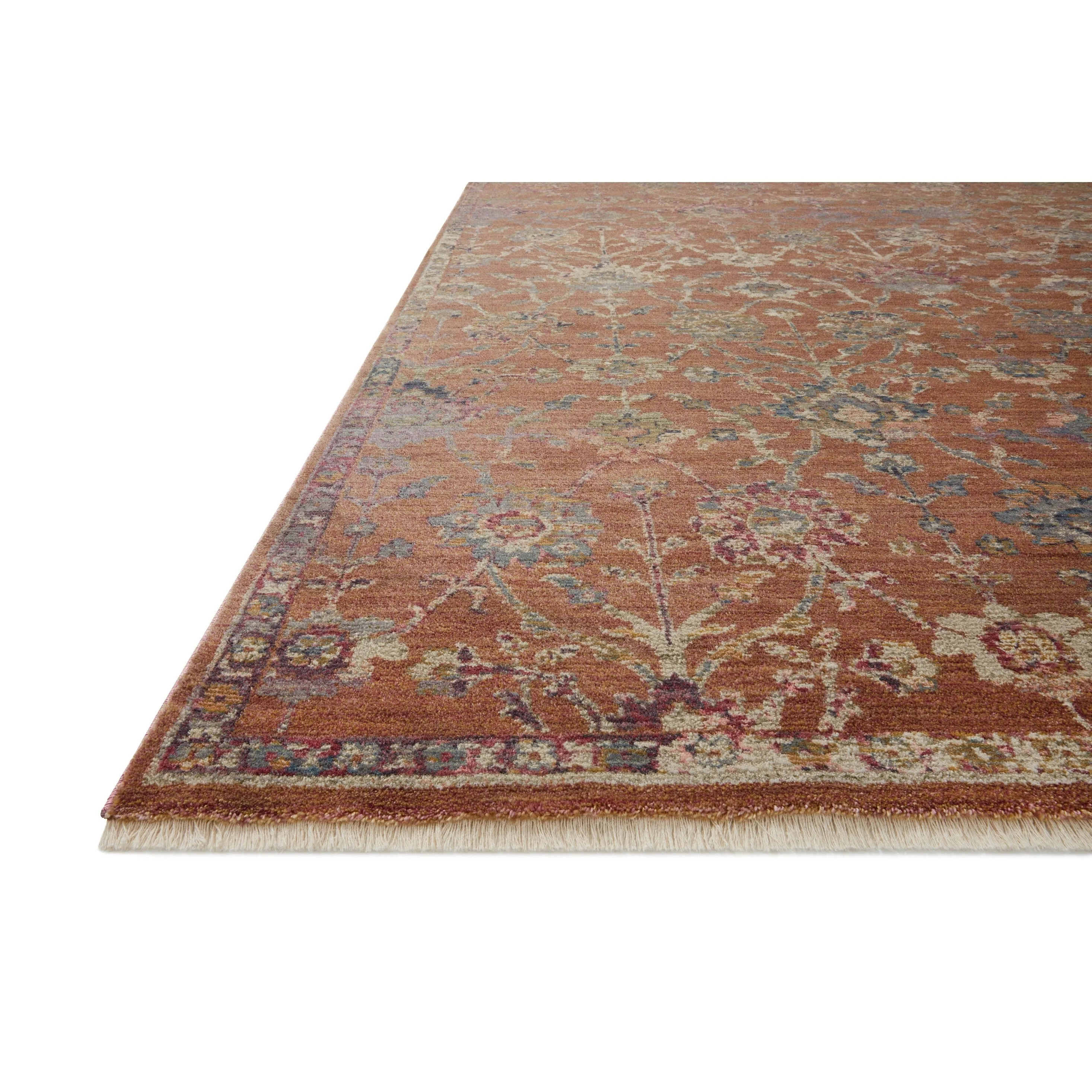 Alexander Home Jewel Fringed Floral Vintage Area Rug