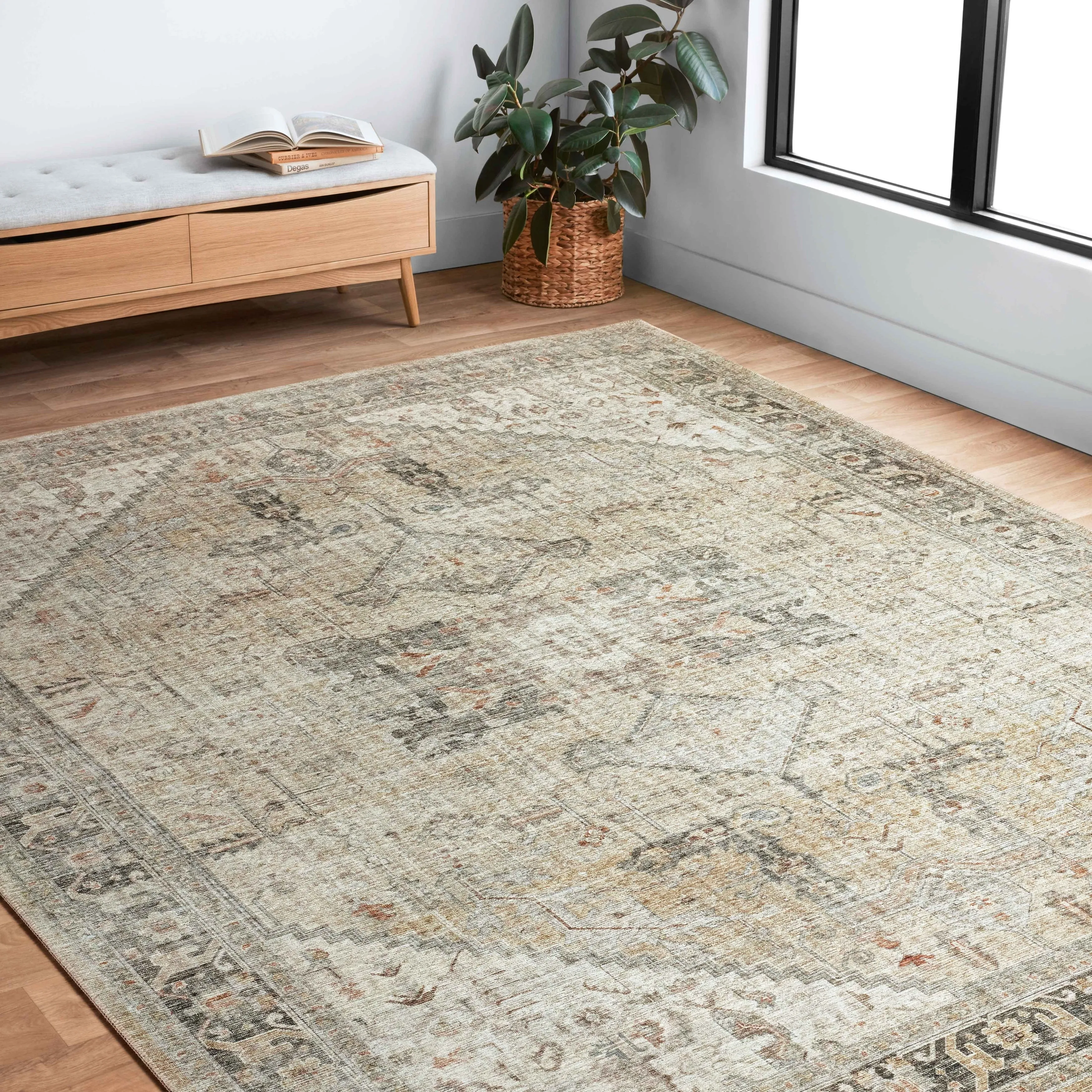 Alexander Home Leanne Printed Persian Distressed Vintage Area Rug