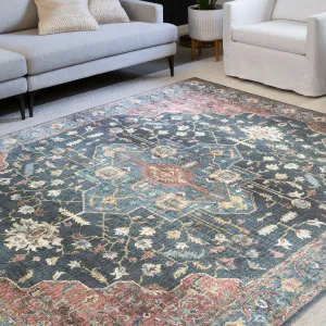 Alexander Home Leanne Traditional Distressed Persian Printed Area Rug