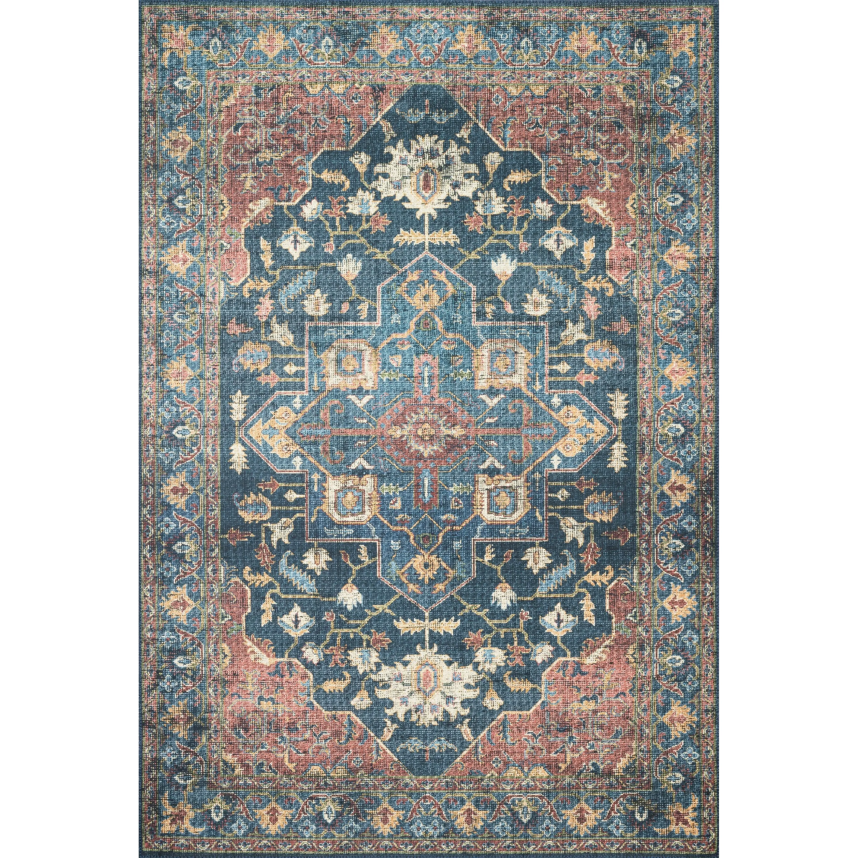 Alexander Home Leanne Traditional Distressed Persian Printed Area Rug