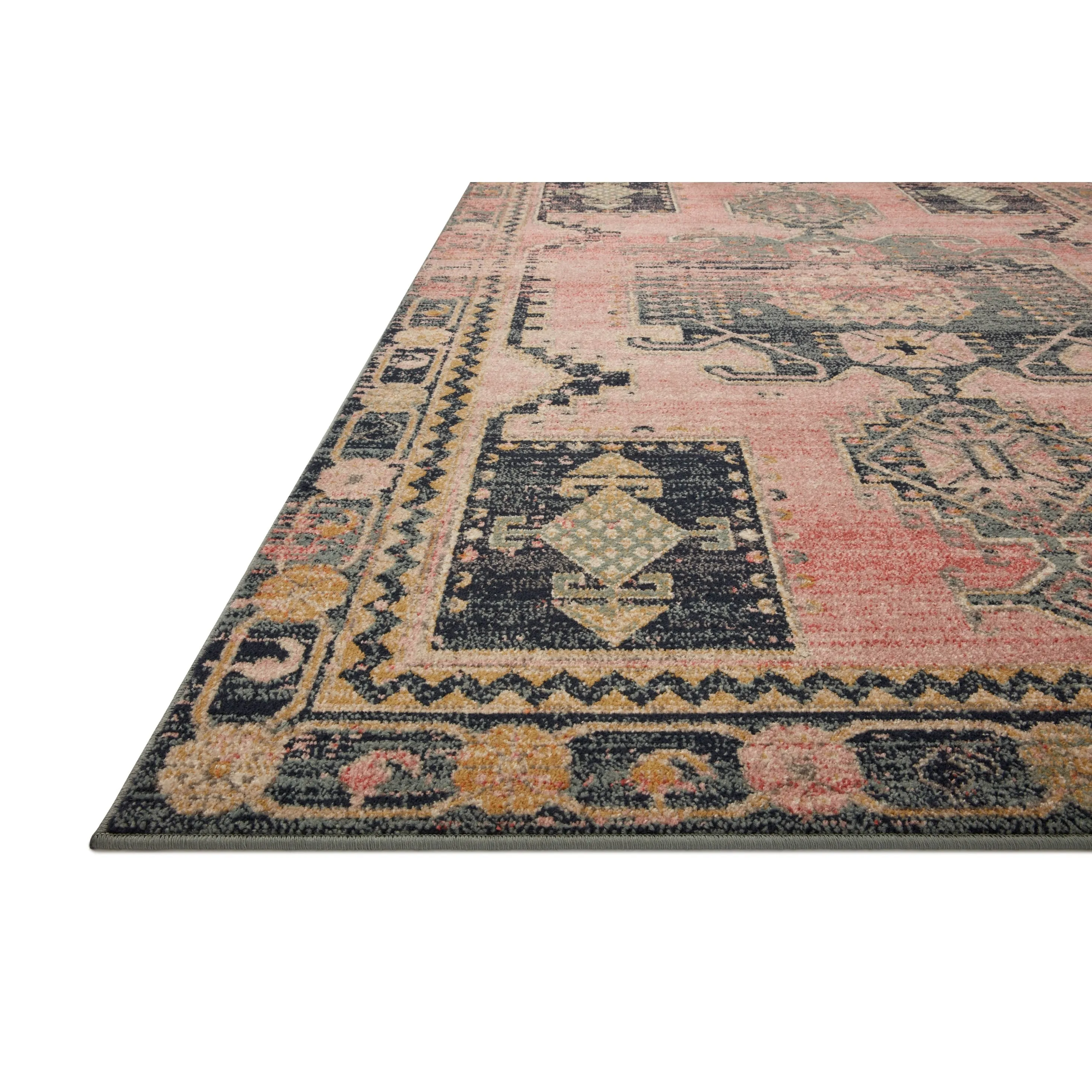 Alexander Home Luxe Rose Antiqued Distressed Area Rug