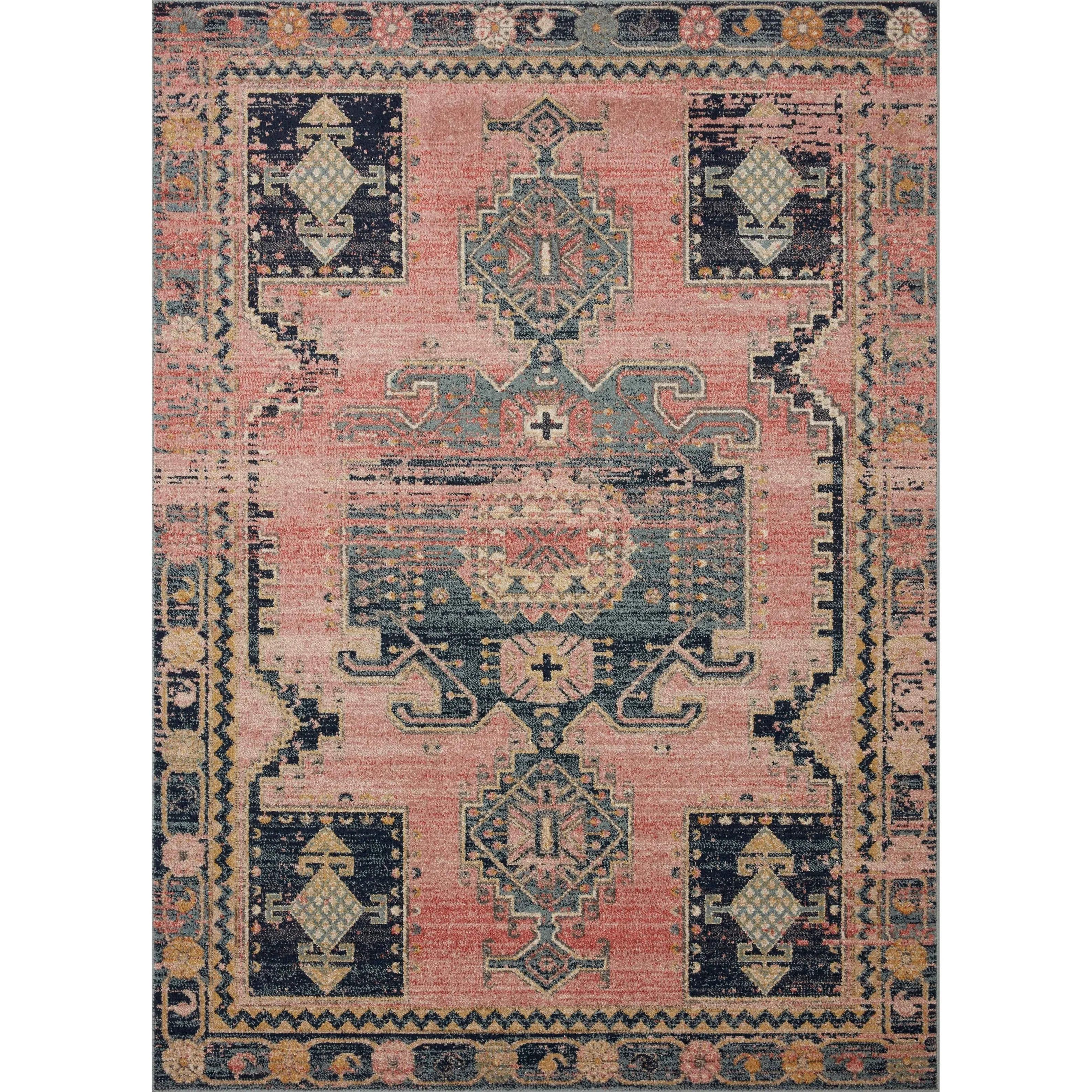 Alexander Home Luxe Rose Antiqued Distressed Area Rug