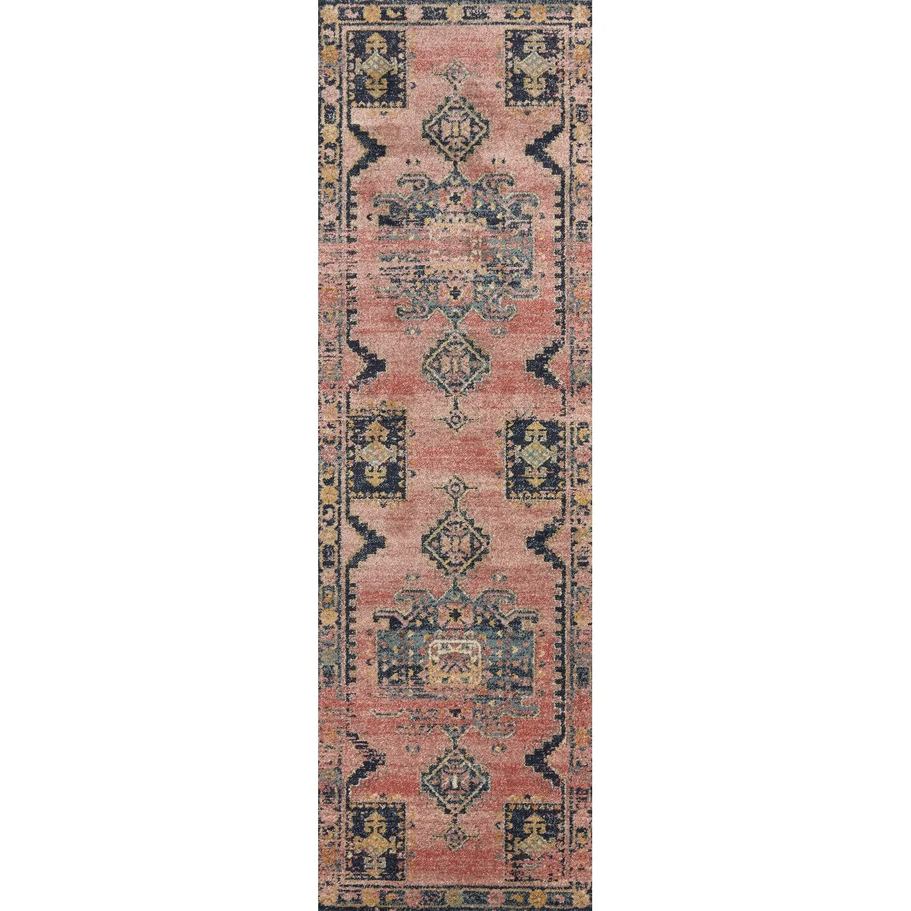 Alexander Home Luxe Rose Antiqued Distressed Area Rug