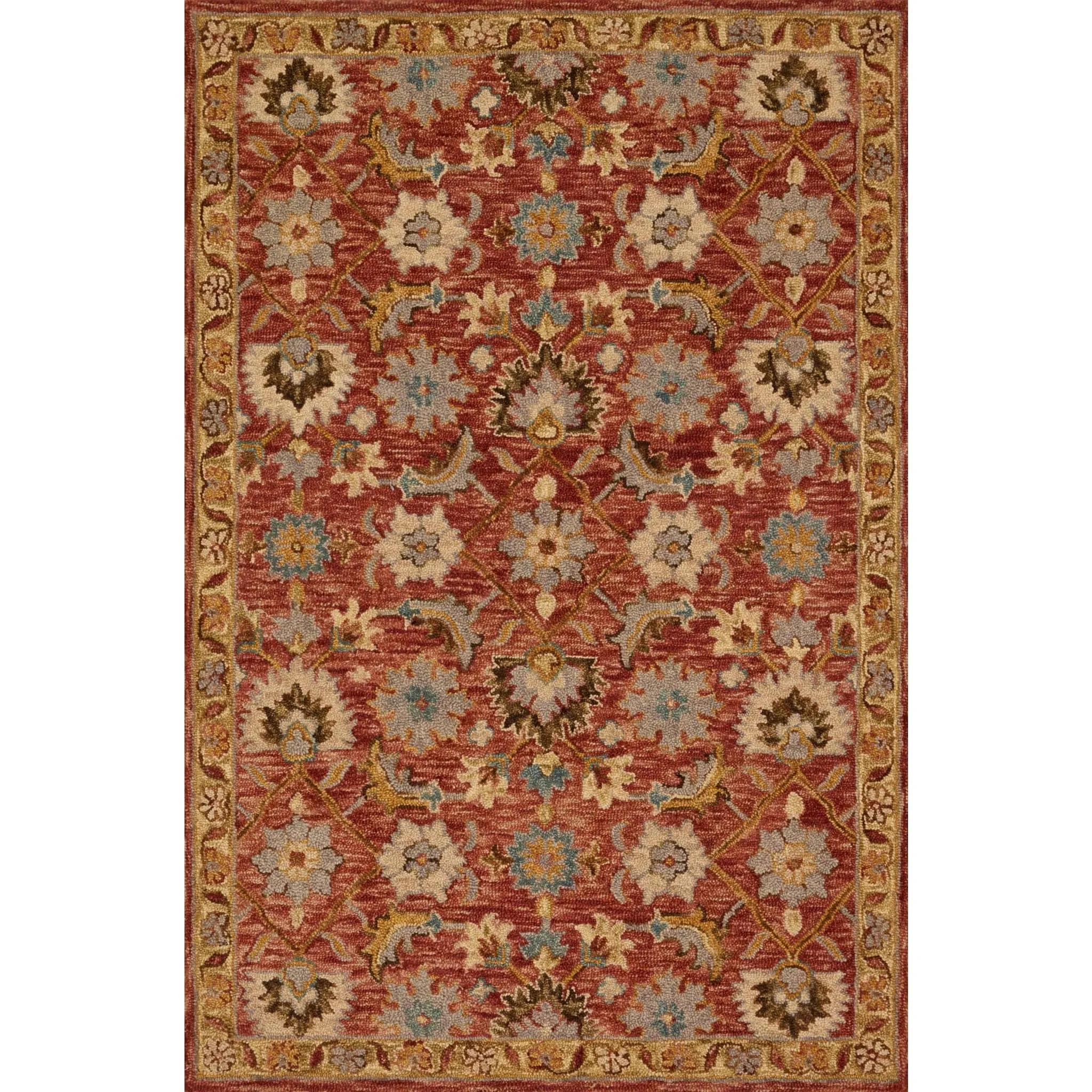 Alexander Home Madaline Hand-Hooked 100% Wool Terracotta Rug