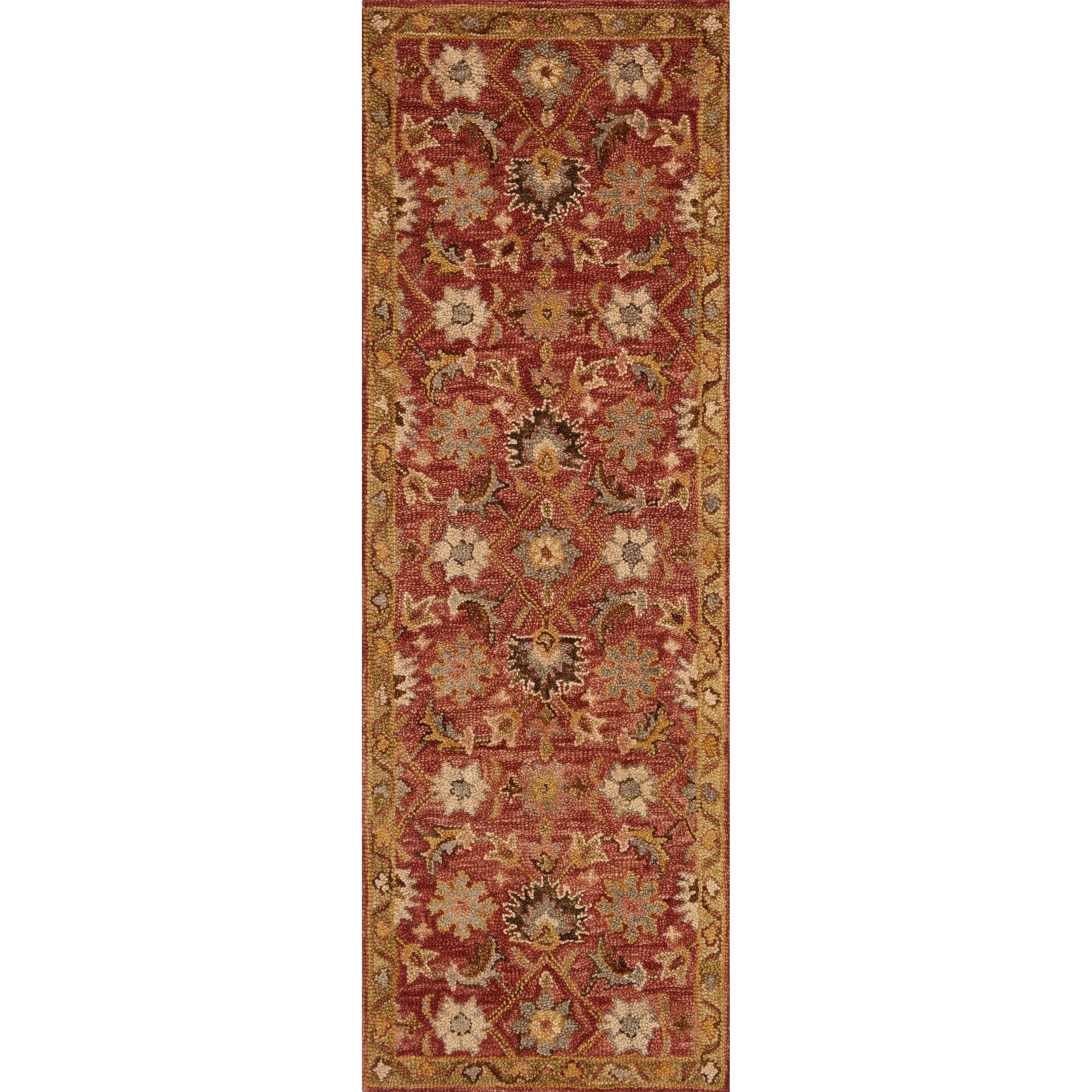 Alexander Home Madaline Hand-Hooked 100% Wool Terracotta Rug