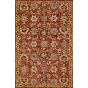 Alexander Home Madaline Hand-Hooked 100% Wool Terracotta Rug