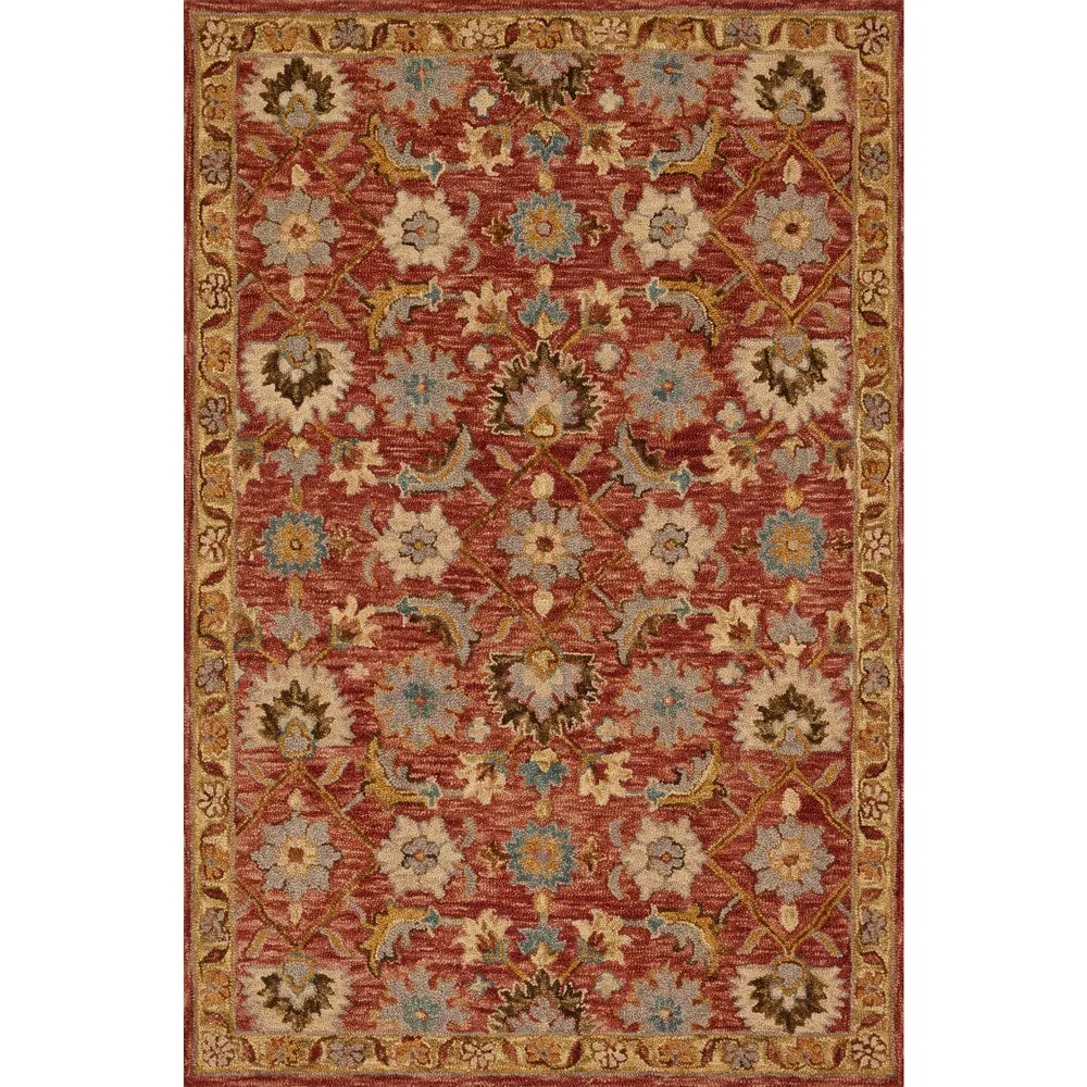 Alexander Home Madaline Hand-Hooked 100% Wool Terracotta Rug