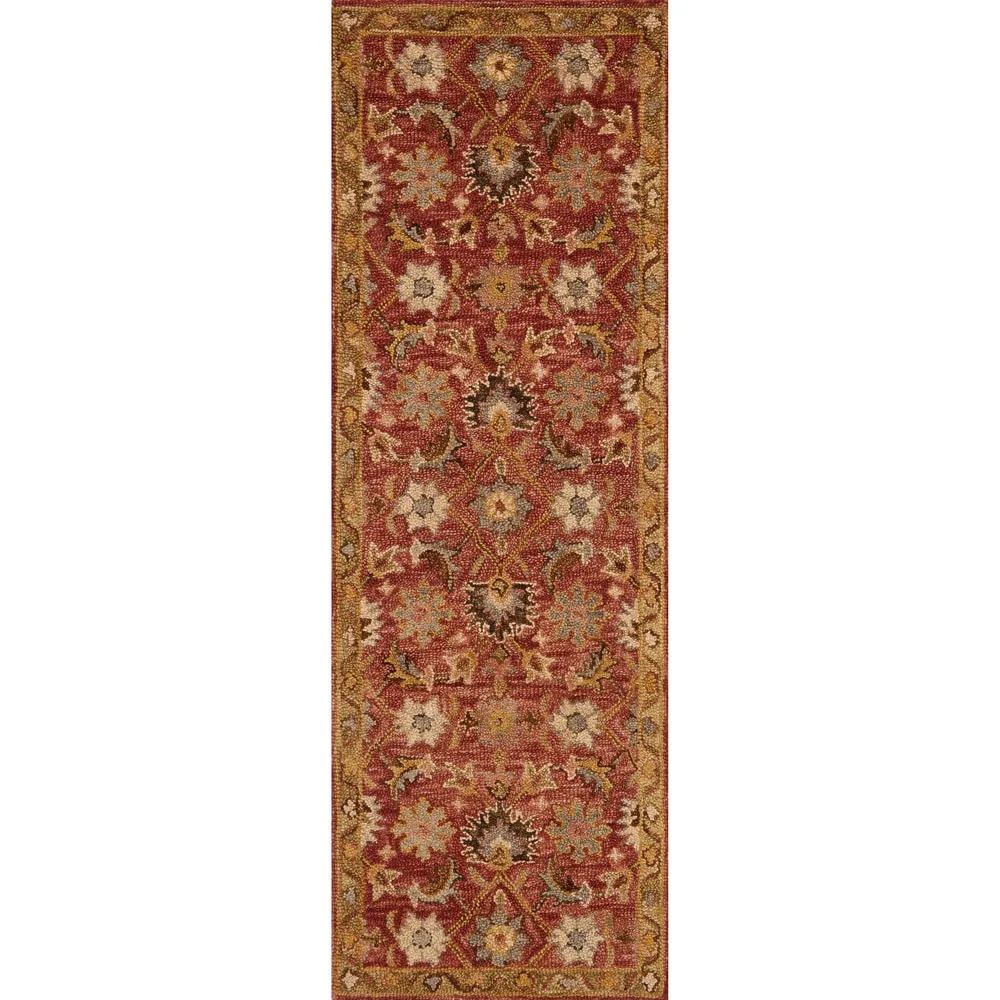 Alexander Home Madaline Hand-Hooked 100% Wool Terracotta Rug
