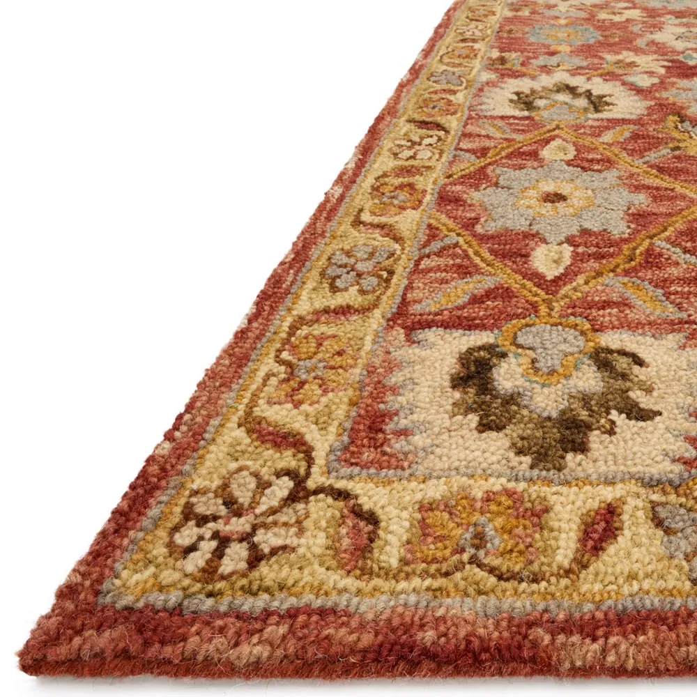 Alexander Home Madaline Hand-Hooked 100% Wool Terracotta Rug