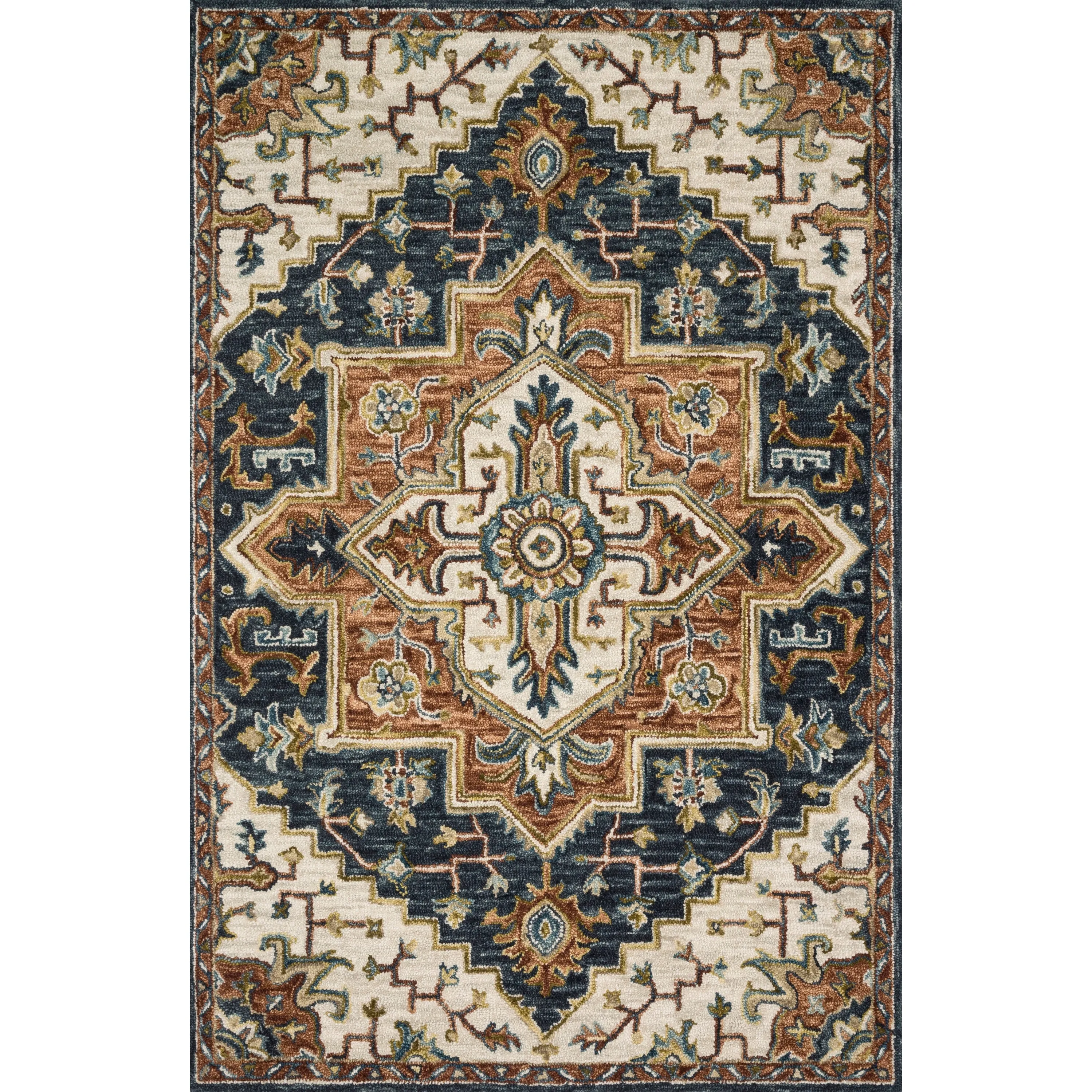 Alexander Home Madeline Traditional Pine 100% Wool Hand-Hooked Rug