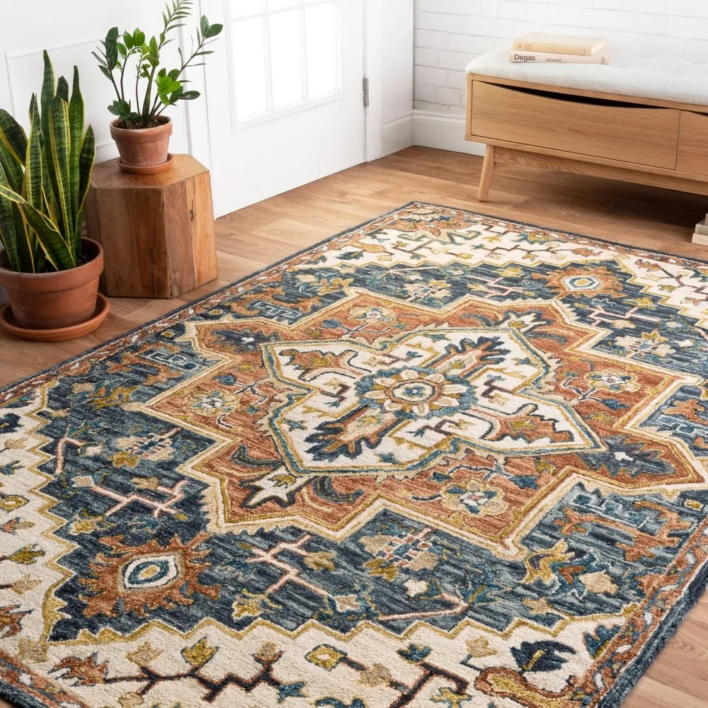 Alexander Home Madeline Traditional Pine 100% Wool Hand-Hooked Rug
