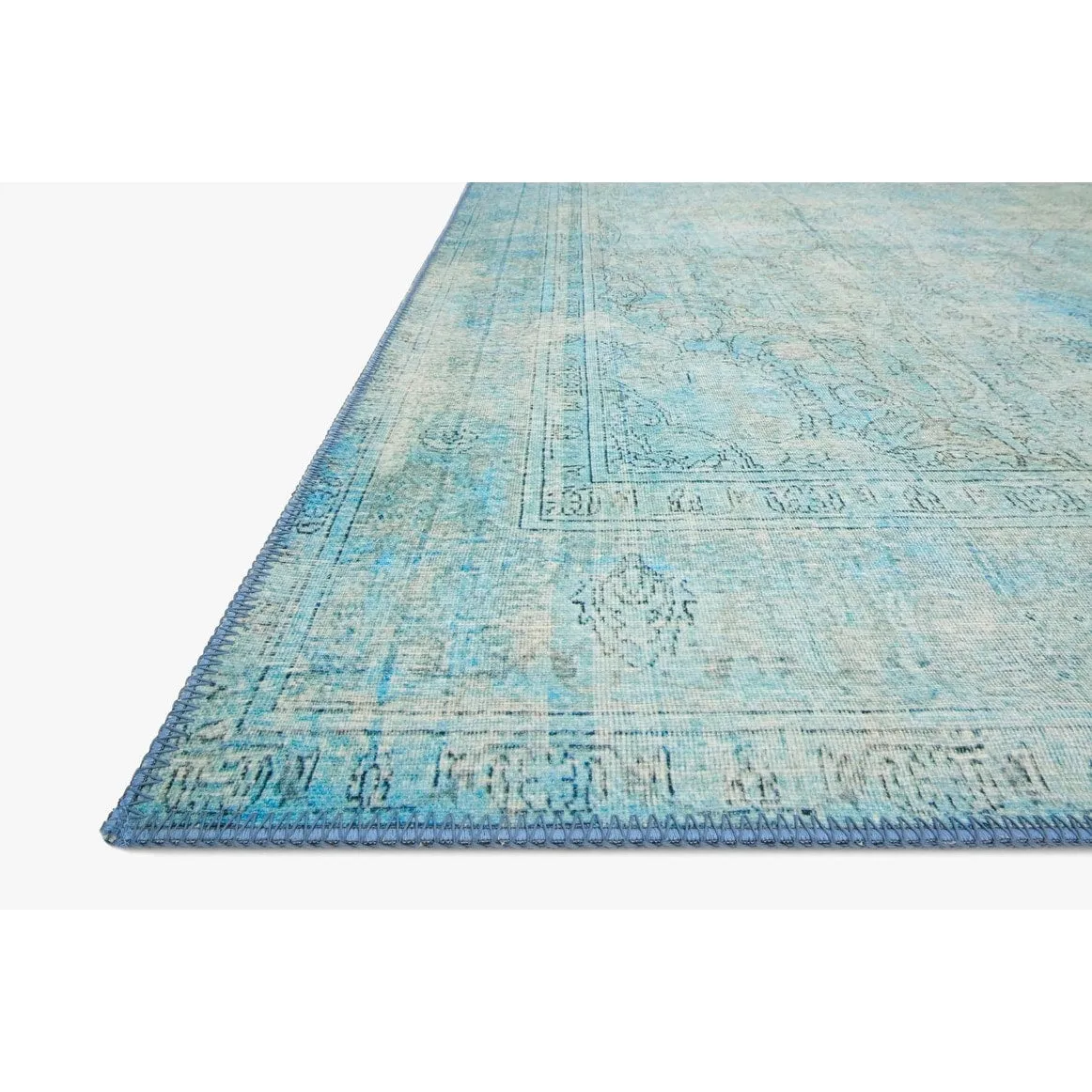 Alexander Home Tremezzina Printed Boho Aqua Area Rug