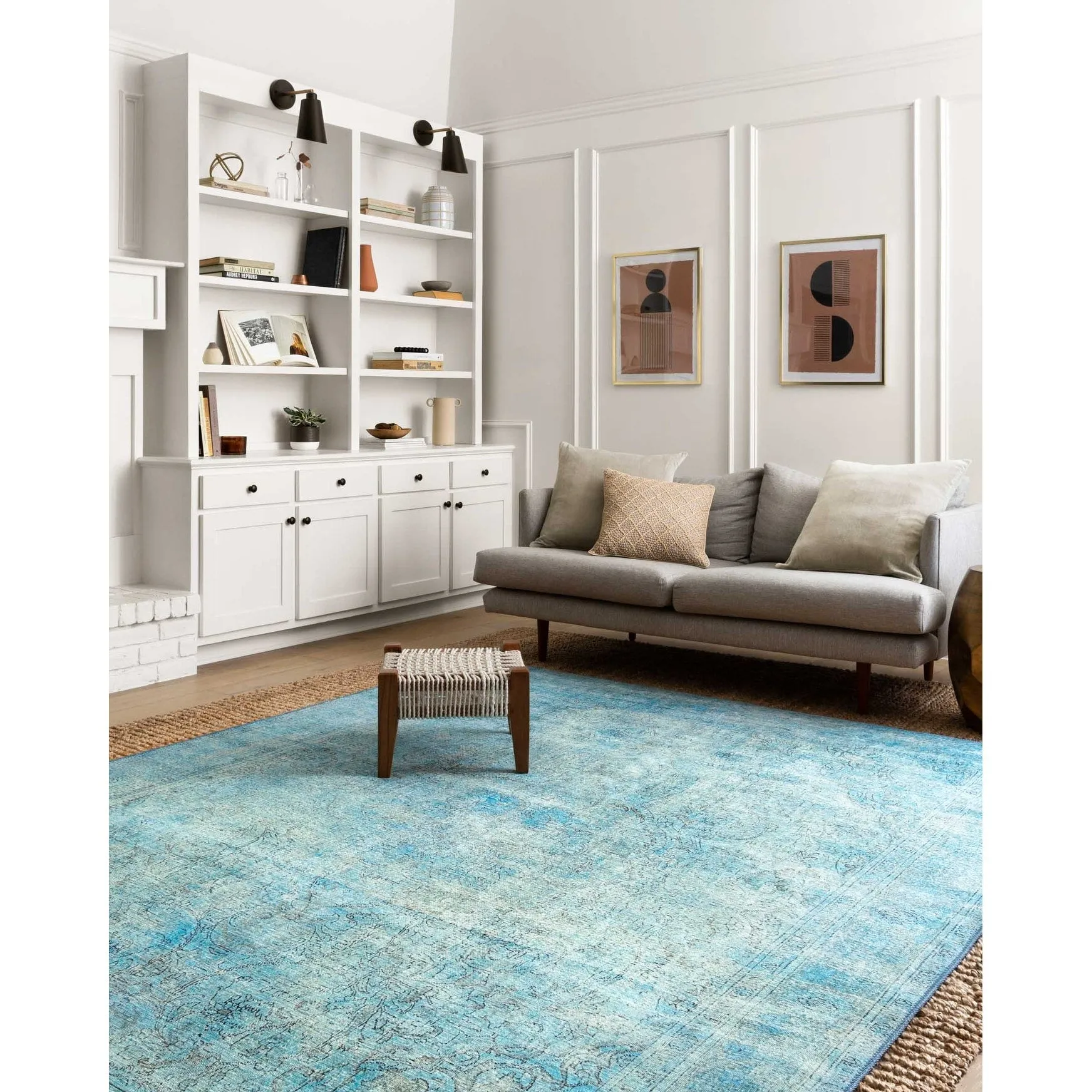 Alexander Home Tremezzina Printed Boho Aqua Area Rug