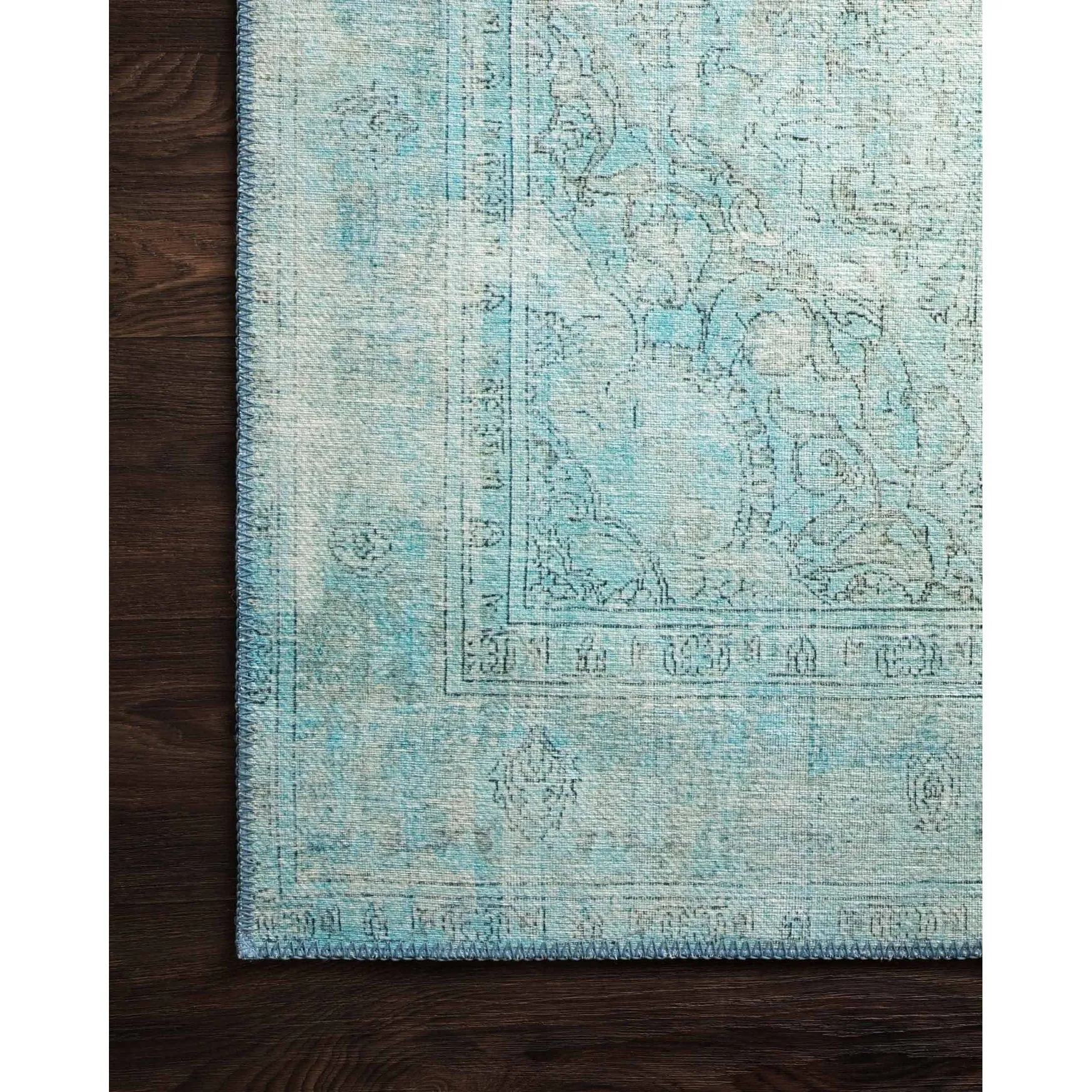 Alexander Home Tremezzina Printed Boho Aqua Area Rug