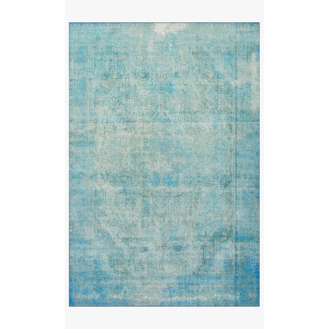 Alexander Home Tremezzina Printed Boho Aqua Area Rug