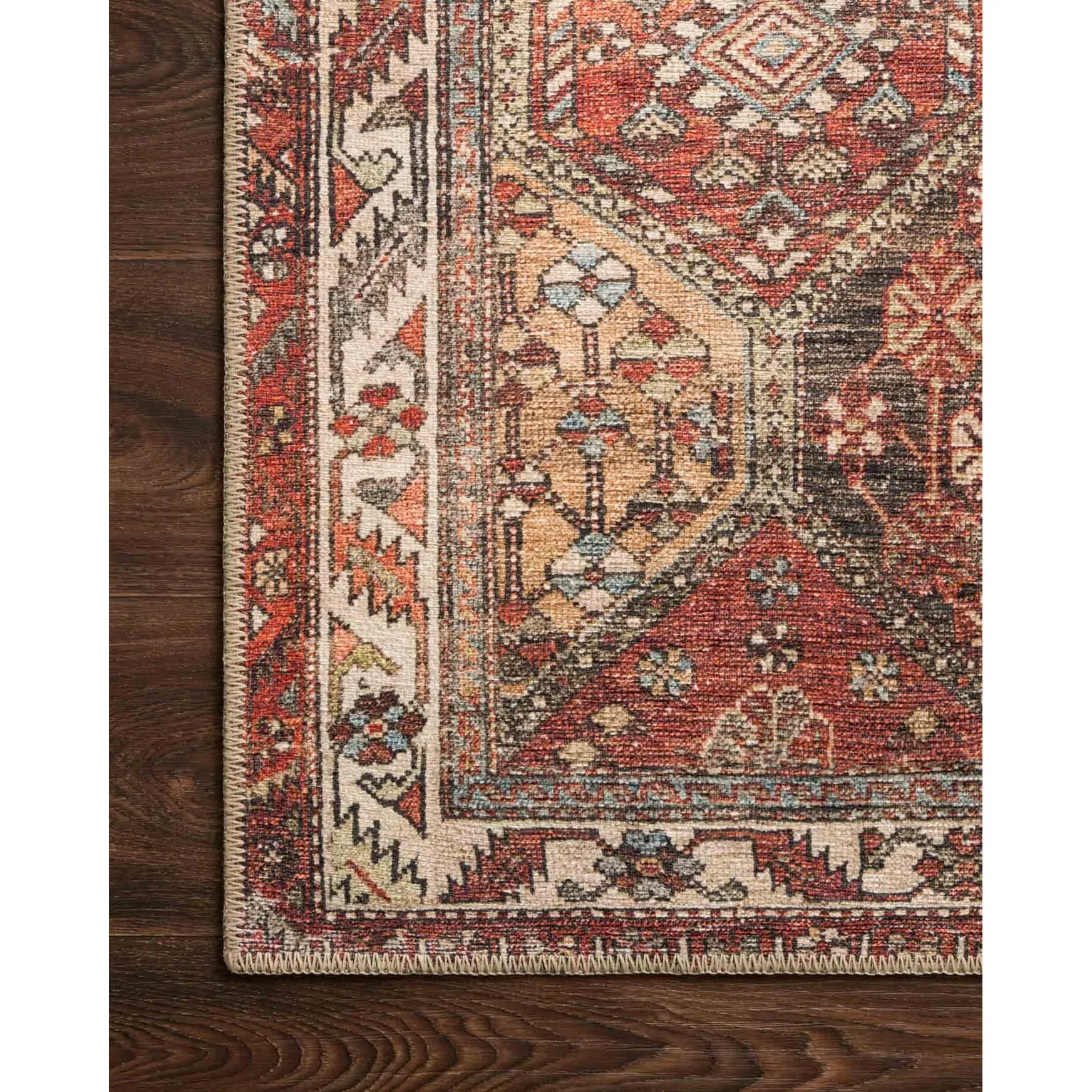 Alexander Home Tremezzina Printed Distressed Diamond Boho Rug