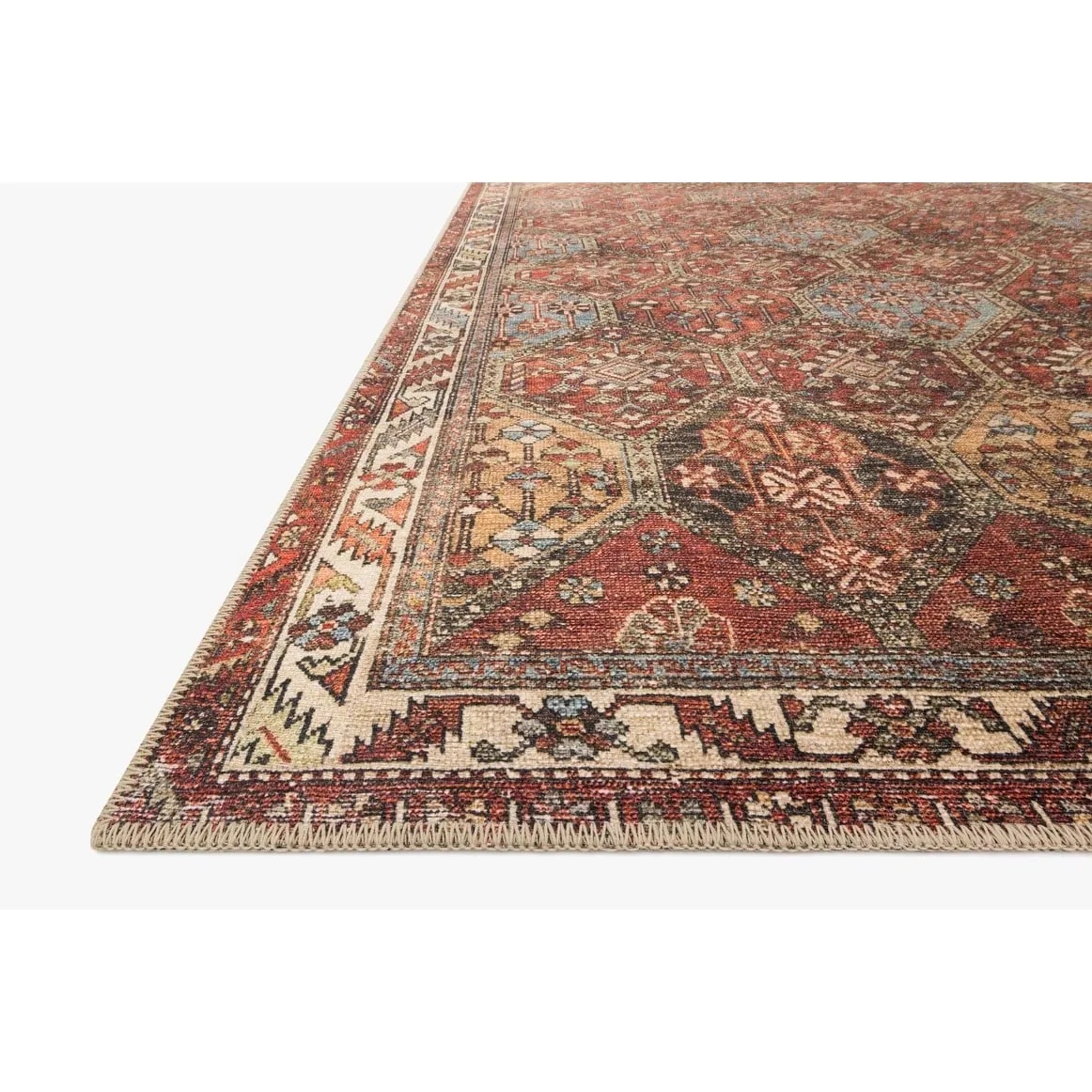 Alexander Home Tremezzina Printed Distressed Diamond Boho Rug