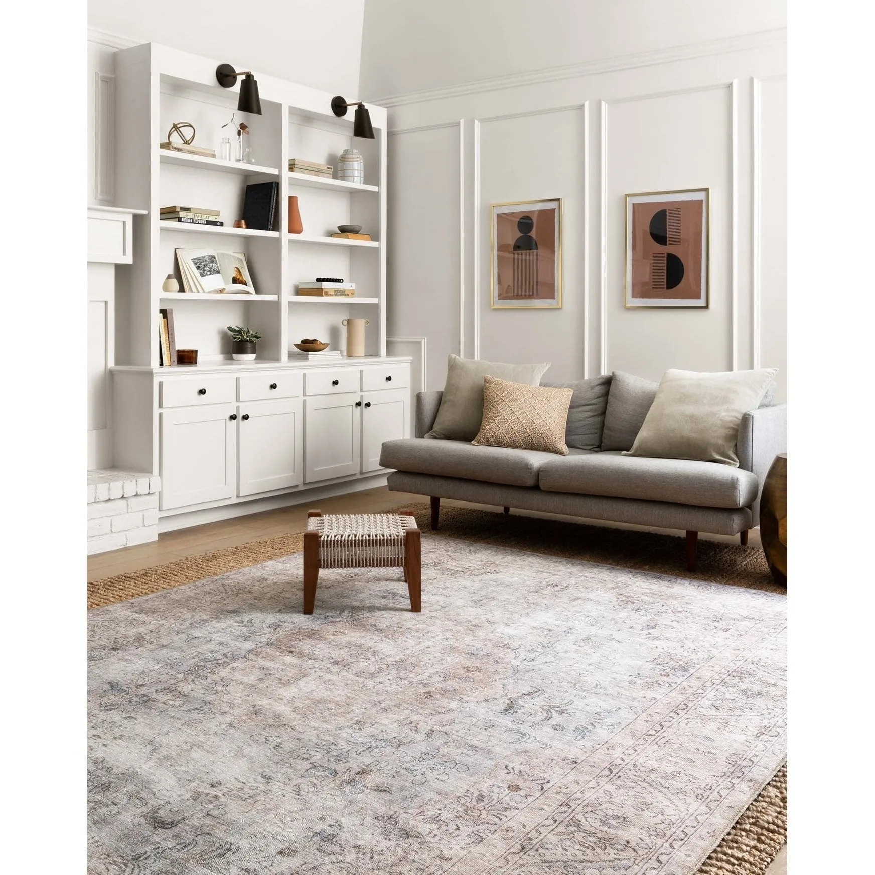 Alexander Home Tremezzina Printed Medallion Shabby Chic Distressed Rug