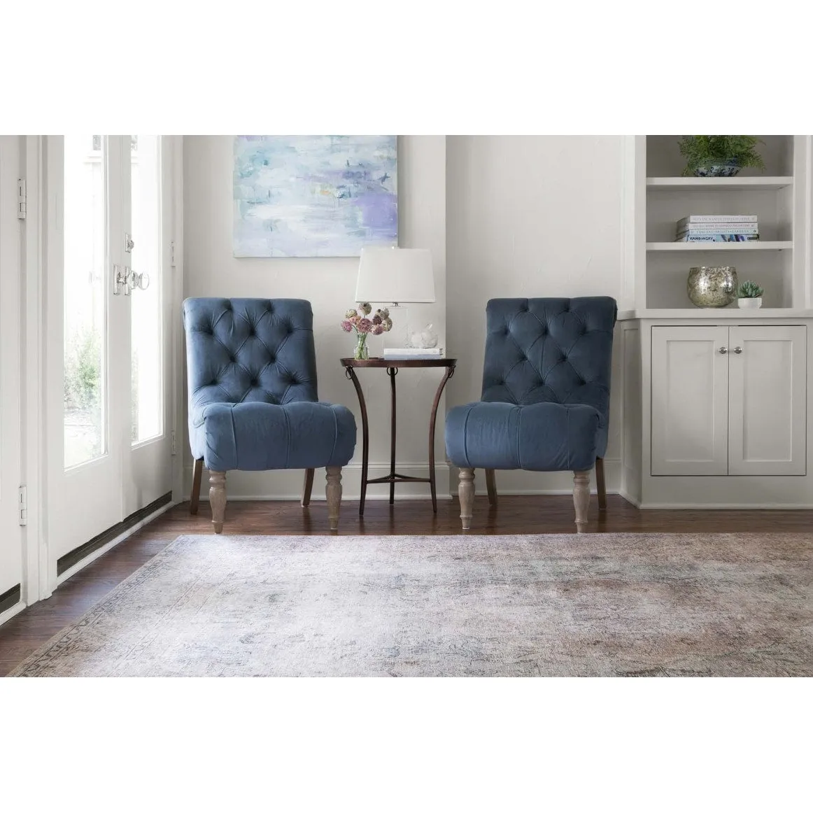 Alexander Home Tremezzina Printed Medallion Shabby Chic Distressed Rug